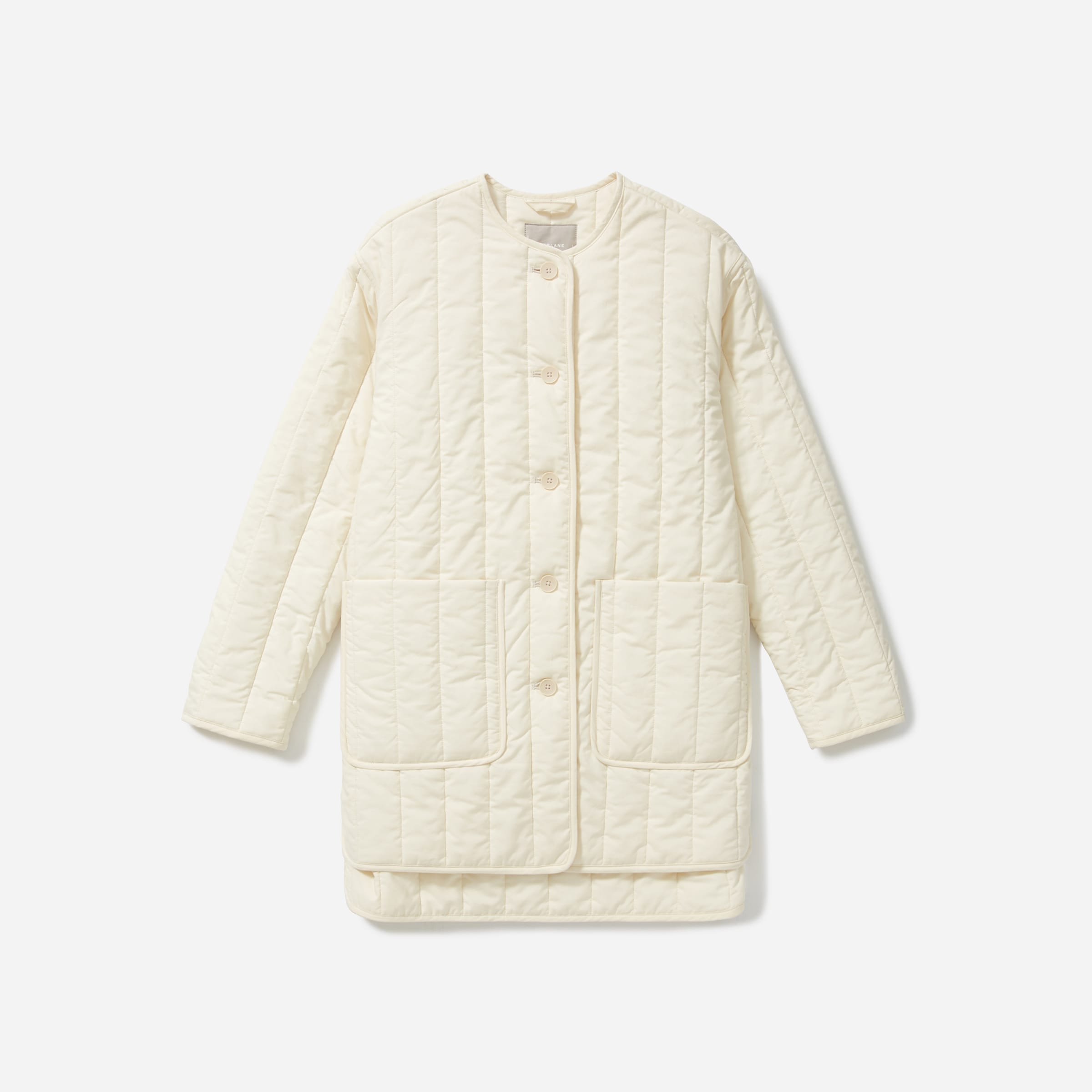 MEDIUM WELL White Quilted Cotton Quilted Leather Jacket