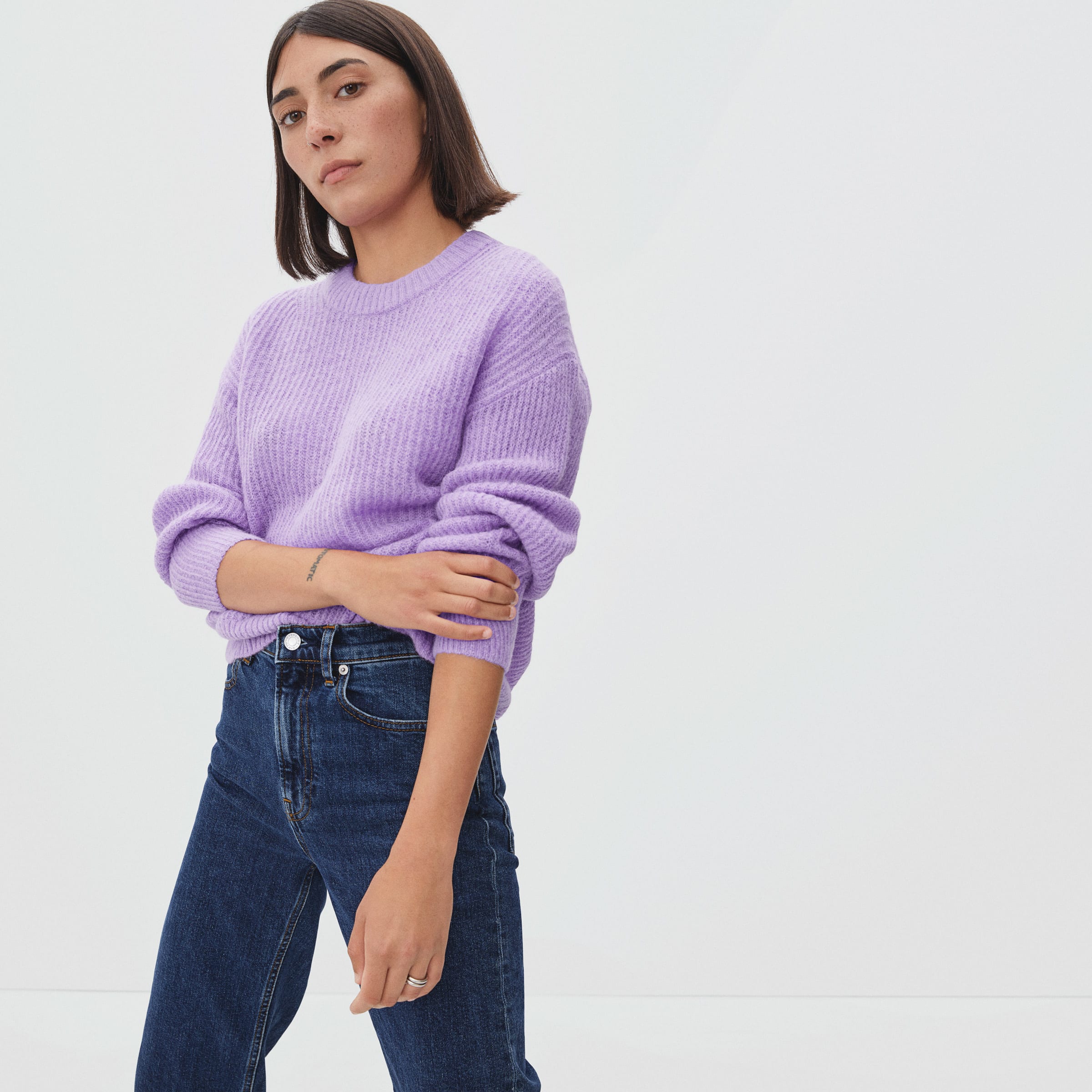 The Oversized Alpaca Crew Violet – Everlane