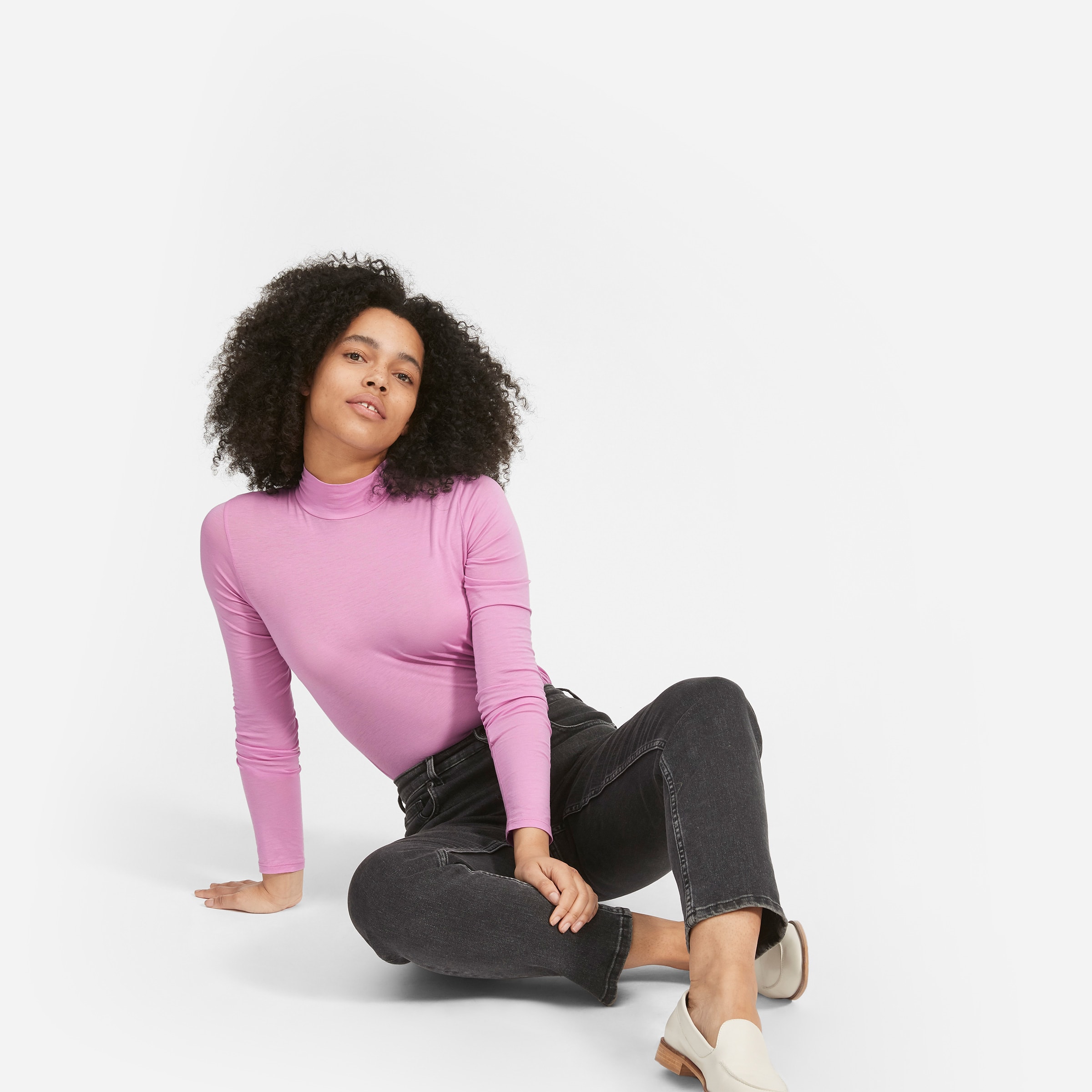 The Pima Stretch Turtleneck Phlox Everlane