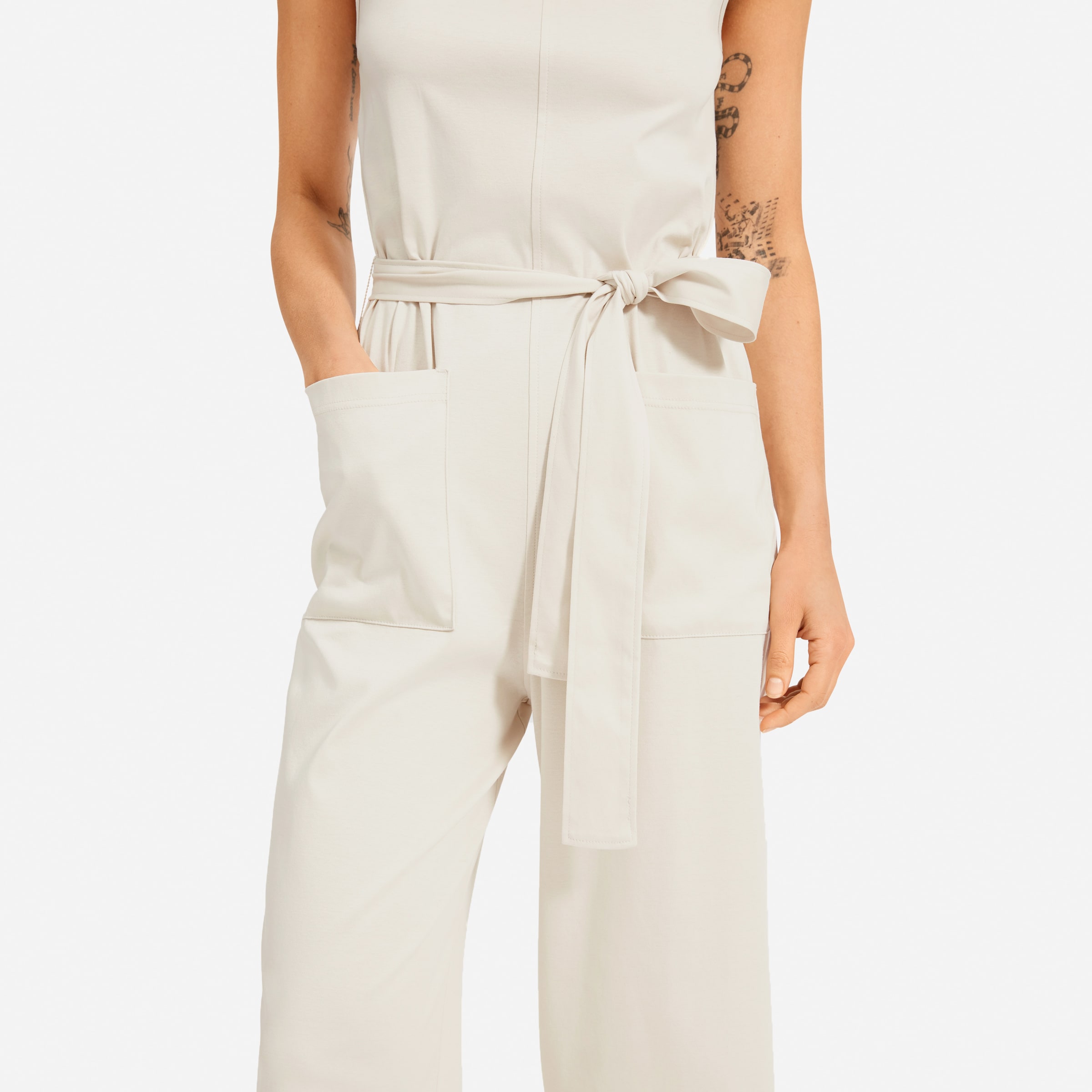 Everlane white jumpsuit clearance