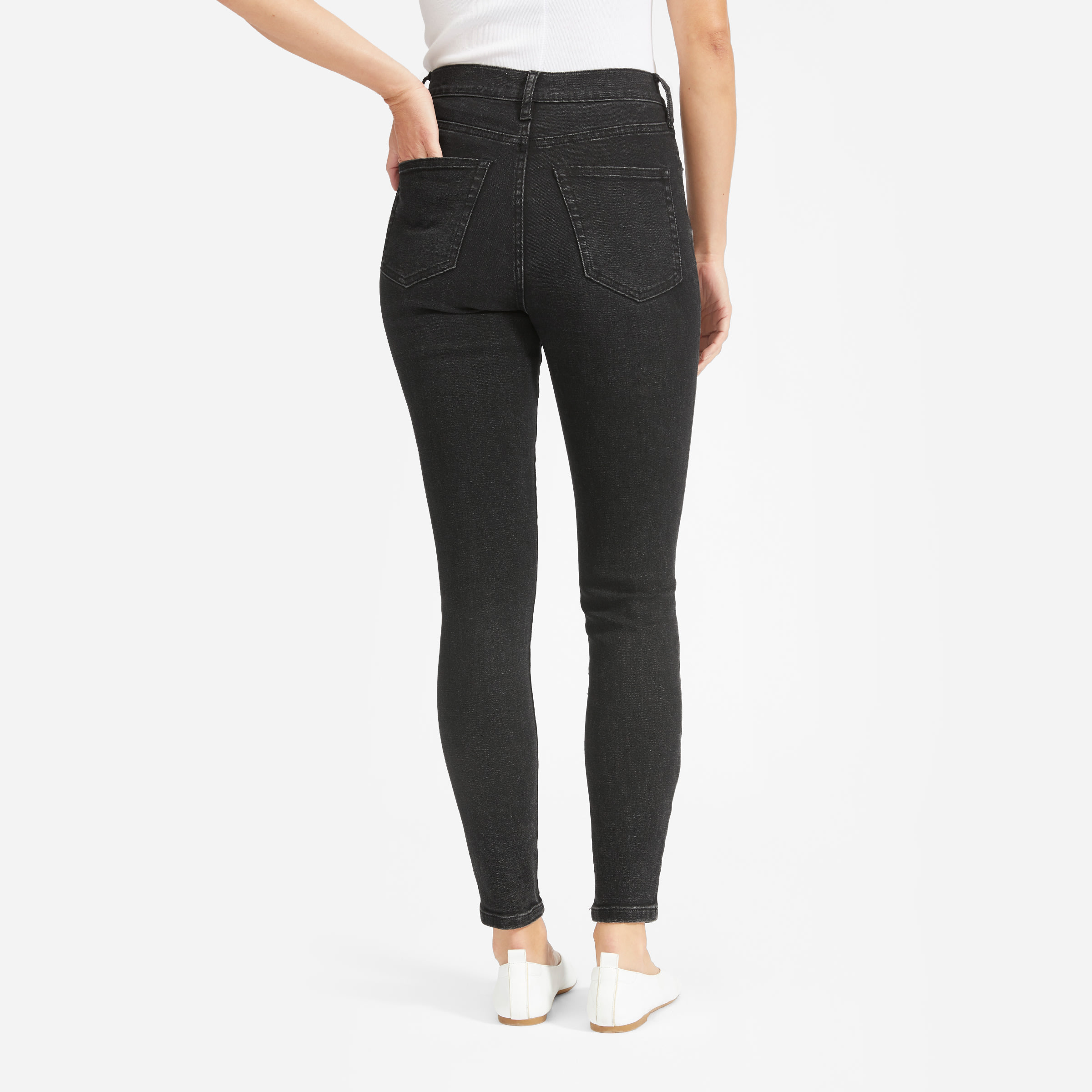 3 button high waisted black jeans