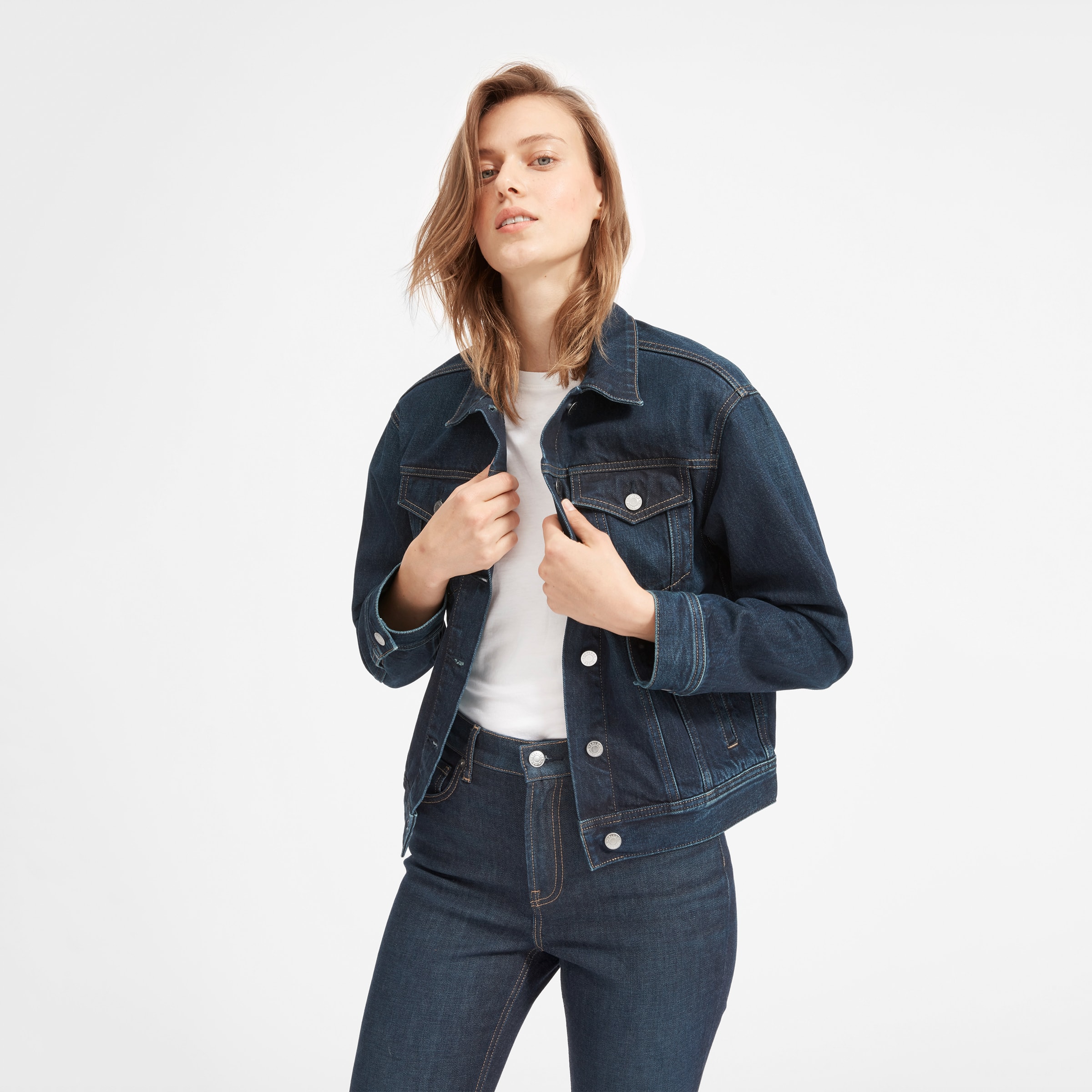 everlane shrunken denim jacket