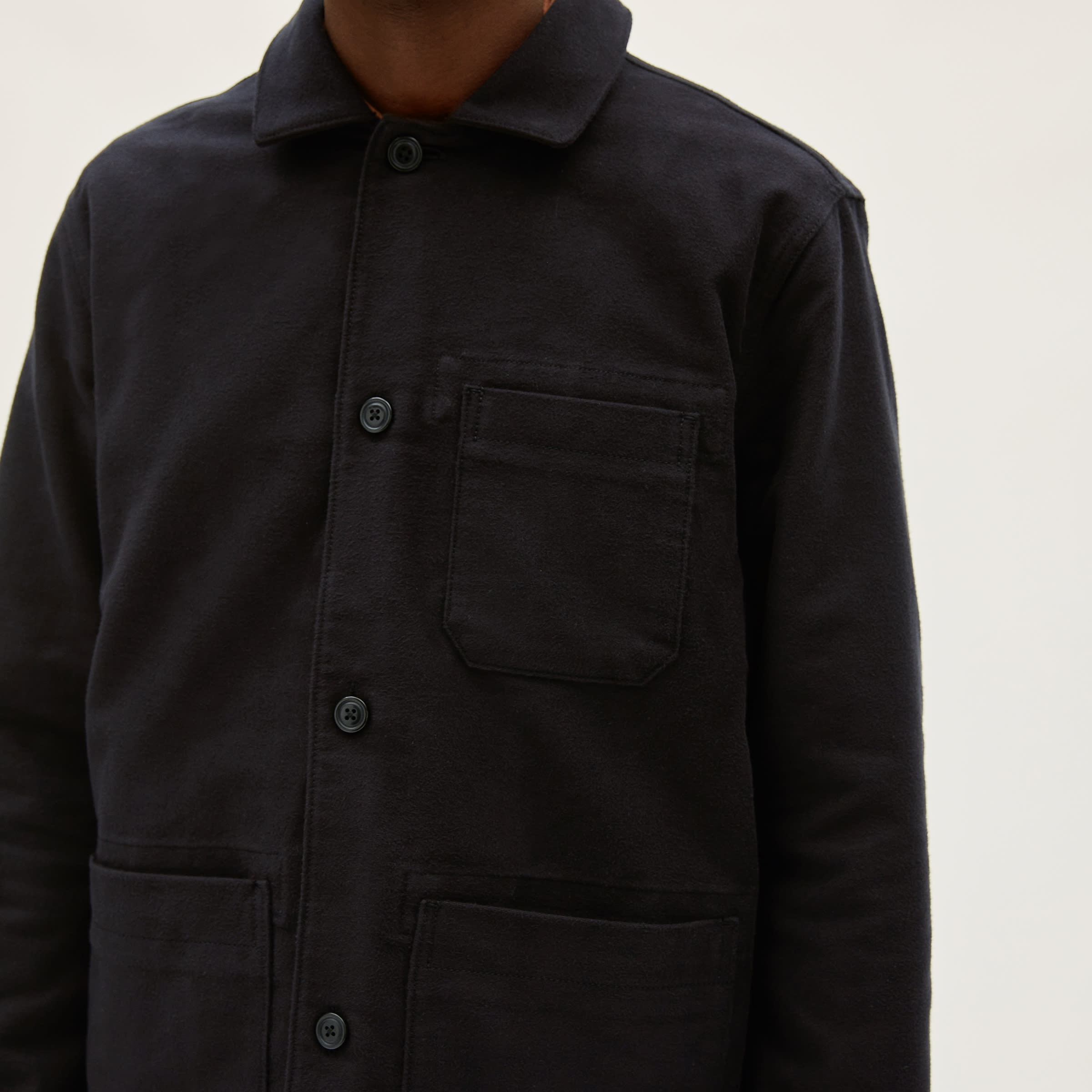The Flannel Chore Jacket Black – Everlane
