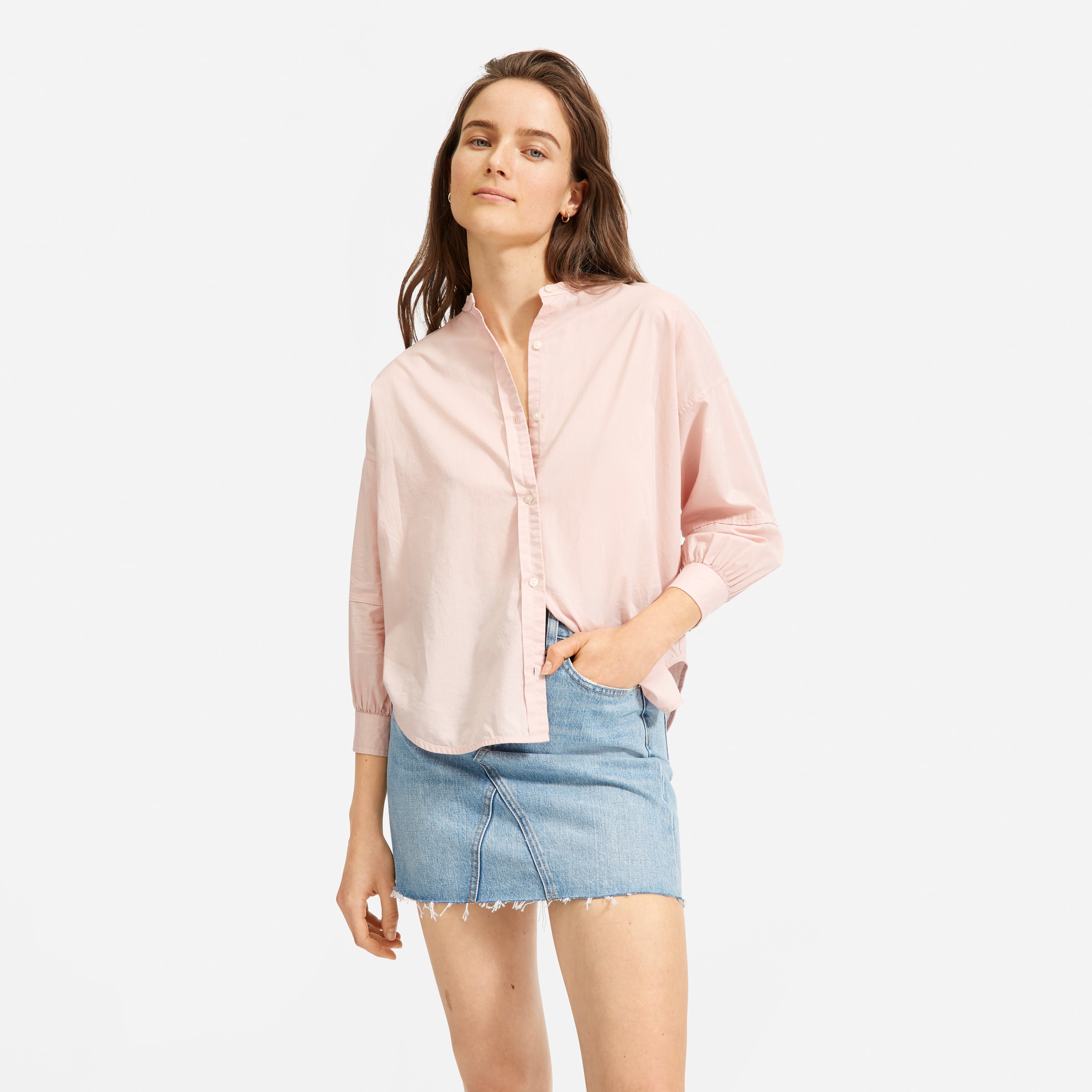 Everlane collarless air shirt Clearance