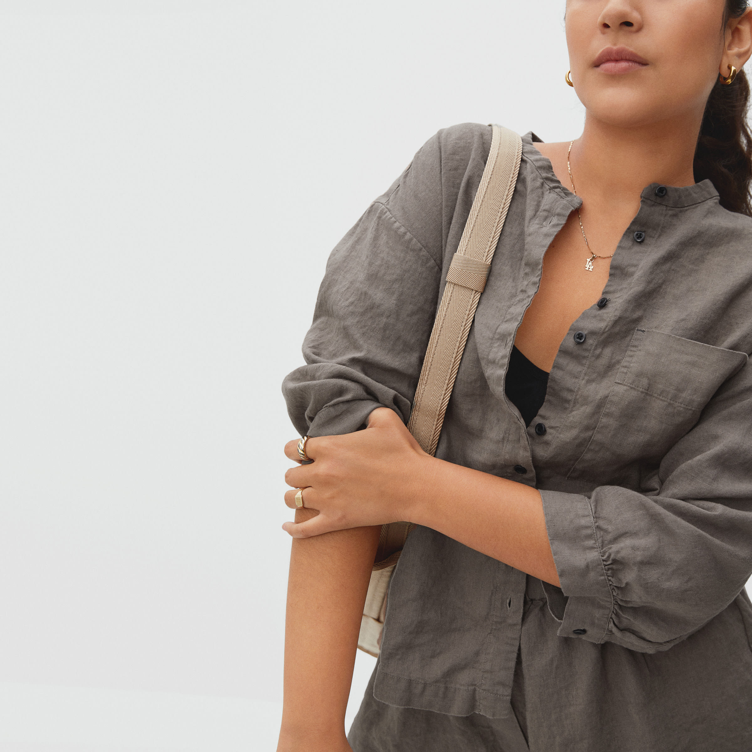 The Linen Billow Blouse Abalone – Everlane