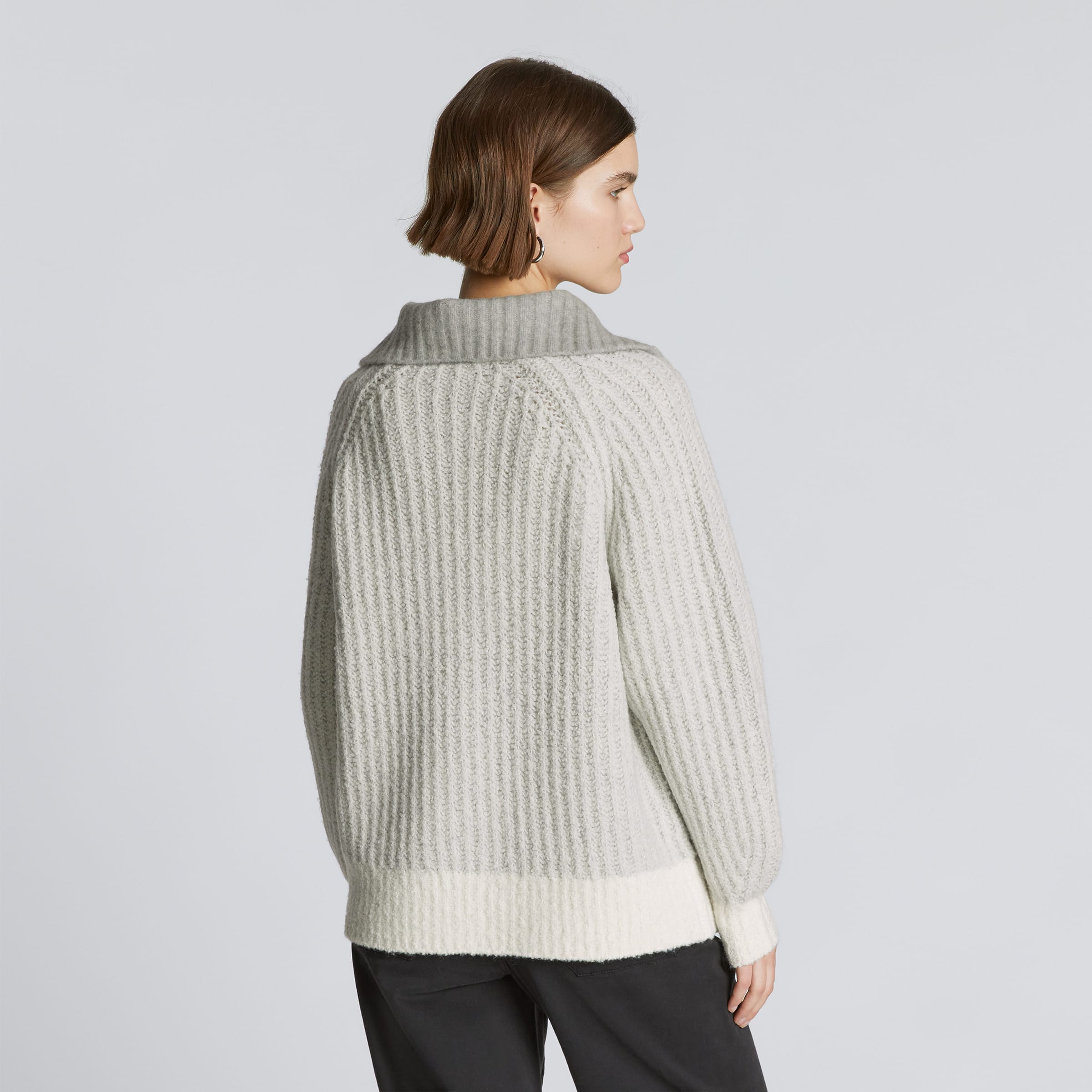 The Luxe Teddy Oversized Half Zip Sweater Canvas Tan Heather