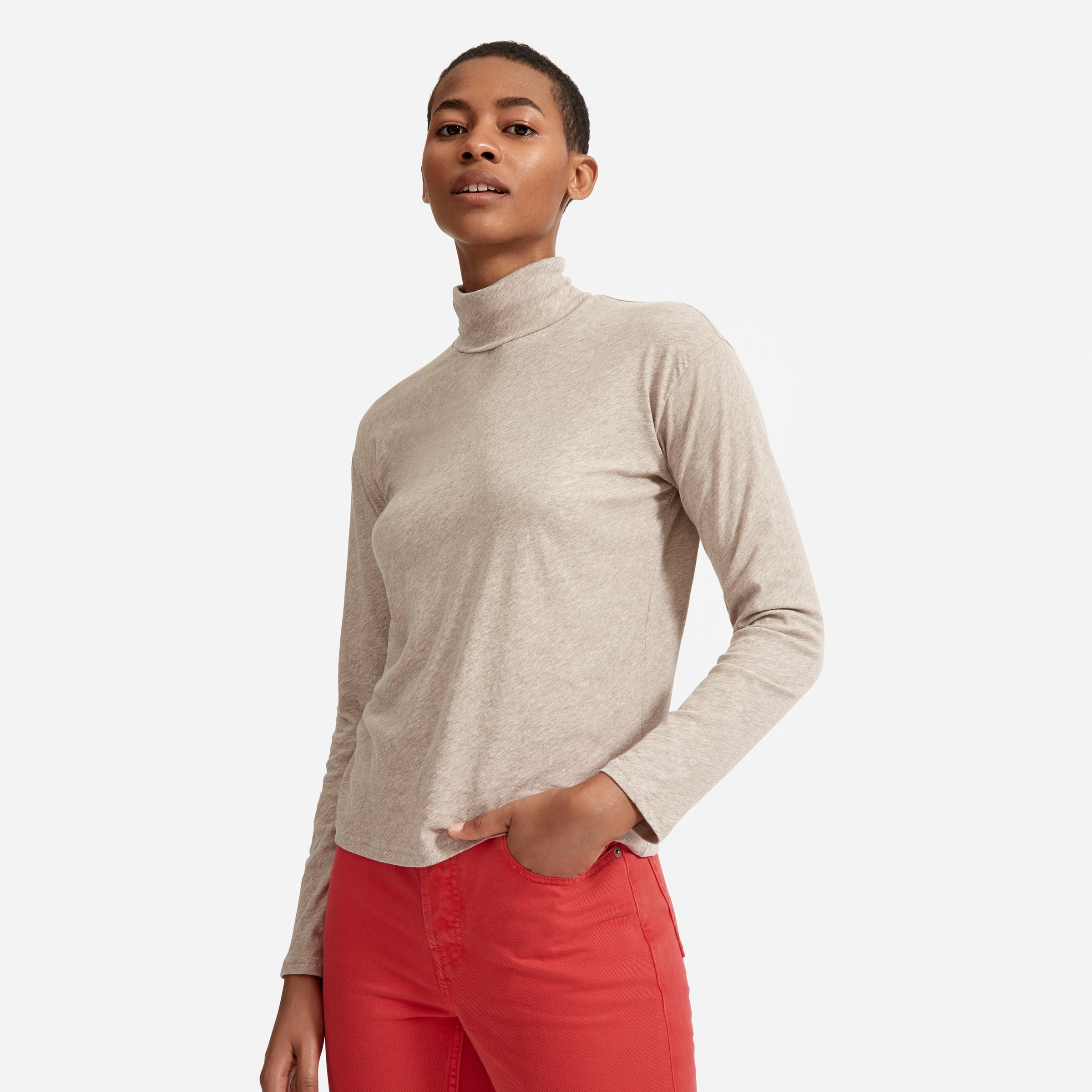 The Air Turtleneck Heathered Oatmeal 