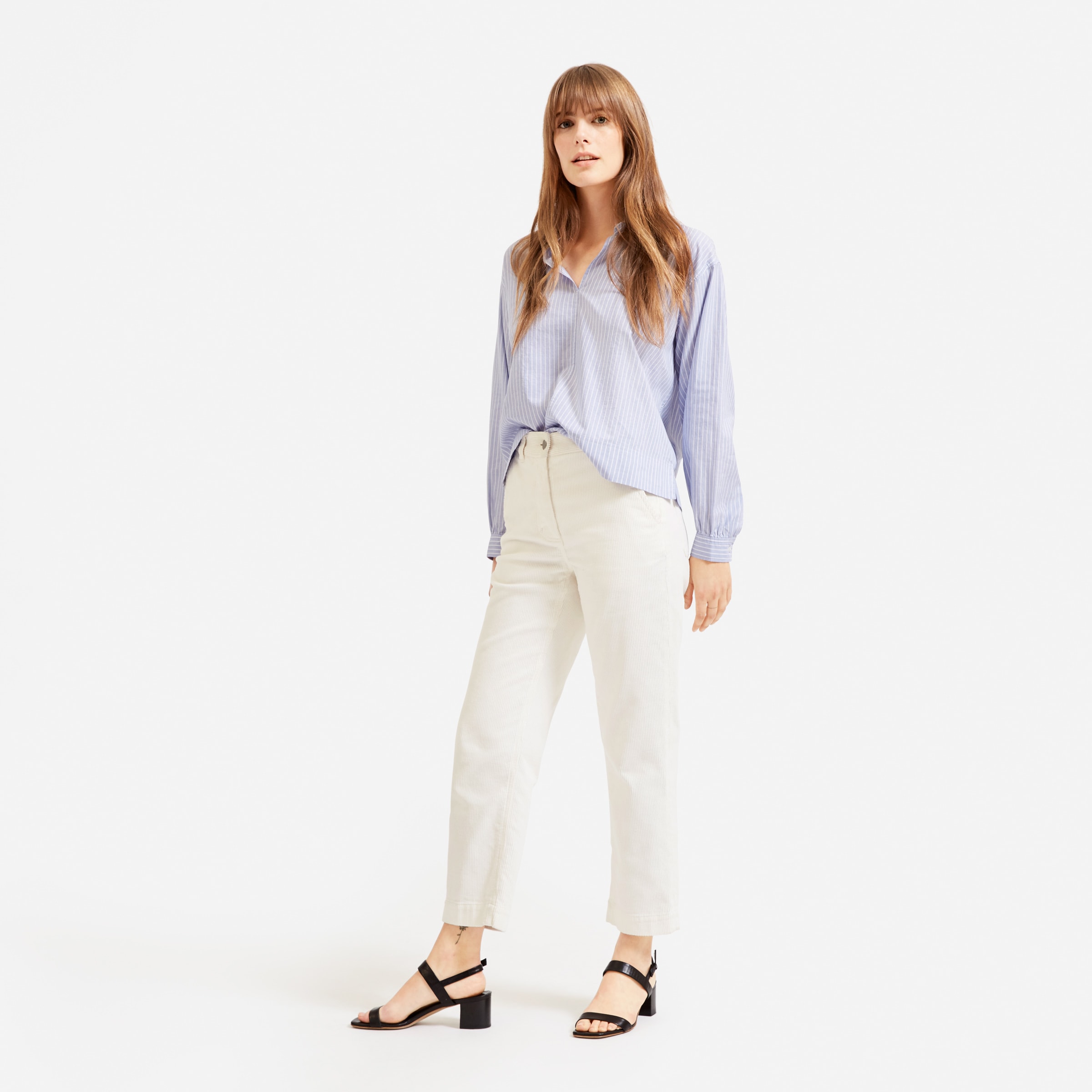 The Corduroy Straight-Leg Crop Bone 