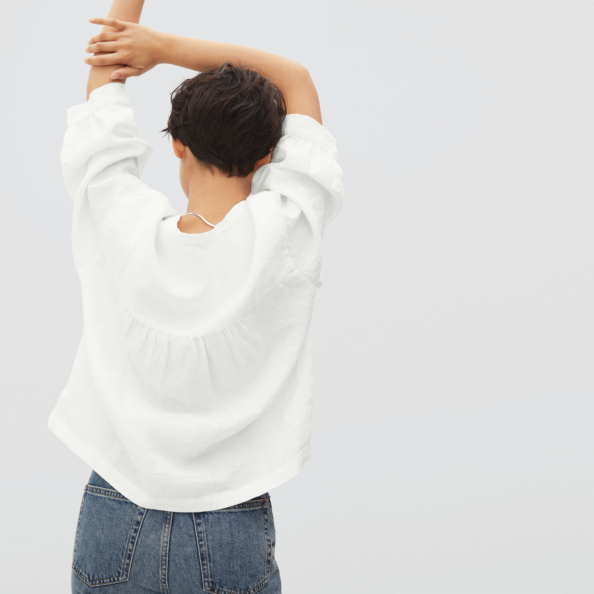 The Linen Billow Blouse White – Everlane