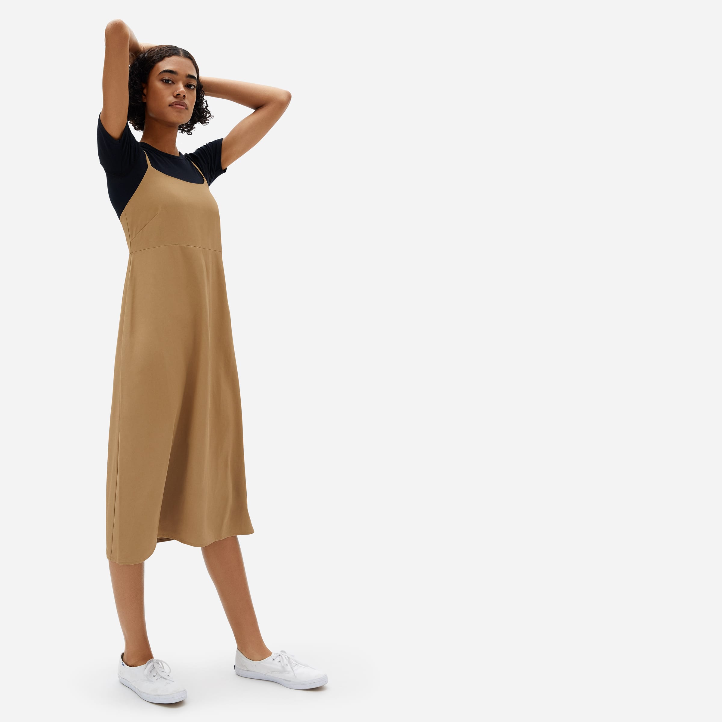 cross back slip dress