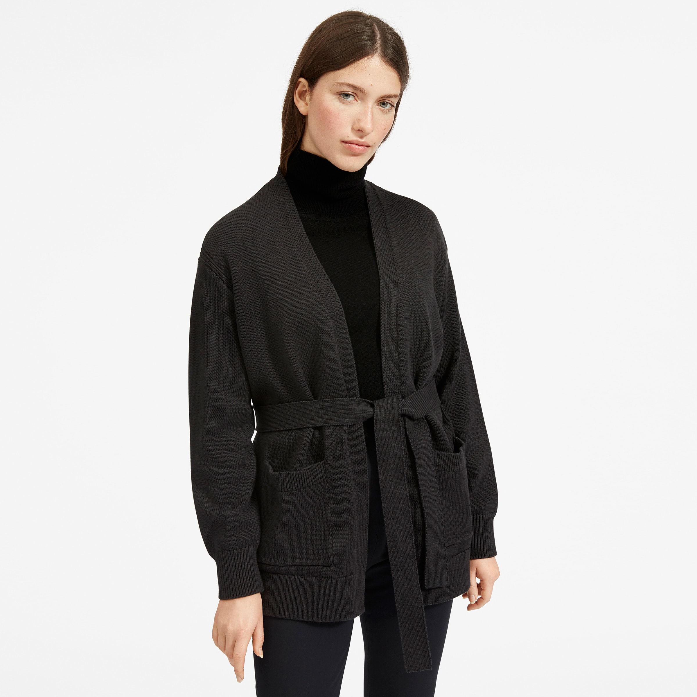 everlane black cardigan