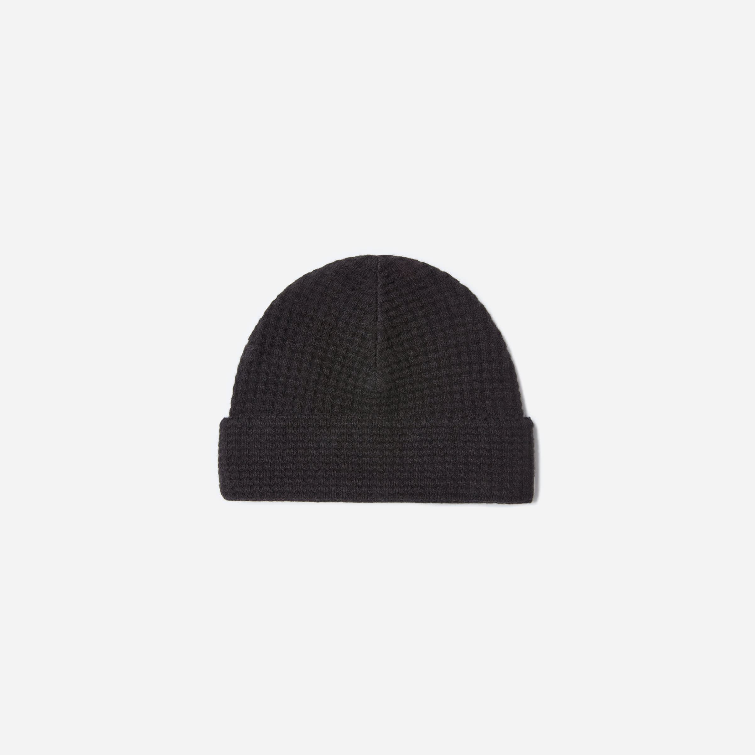 The Belgian-Waffle Wool Beanie Black