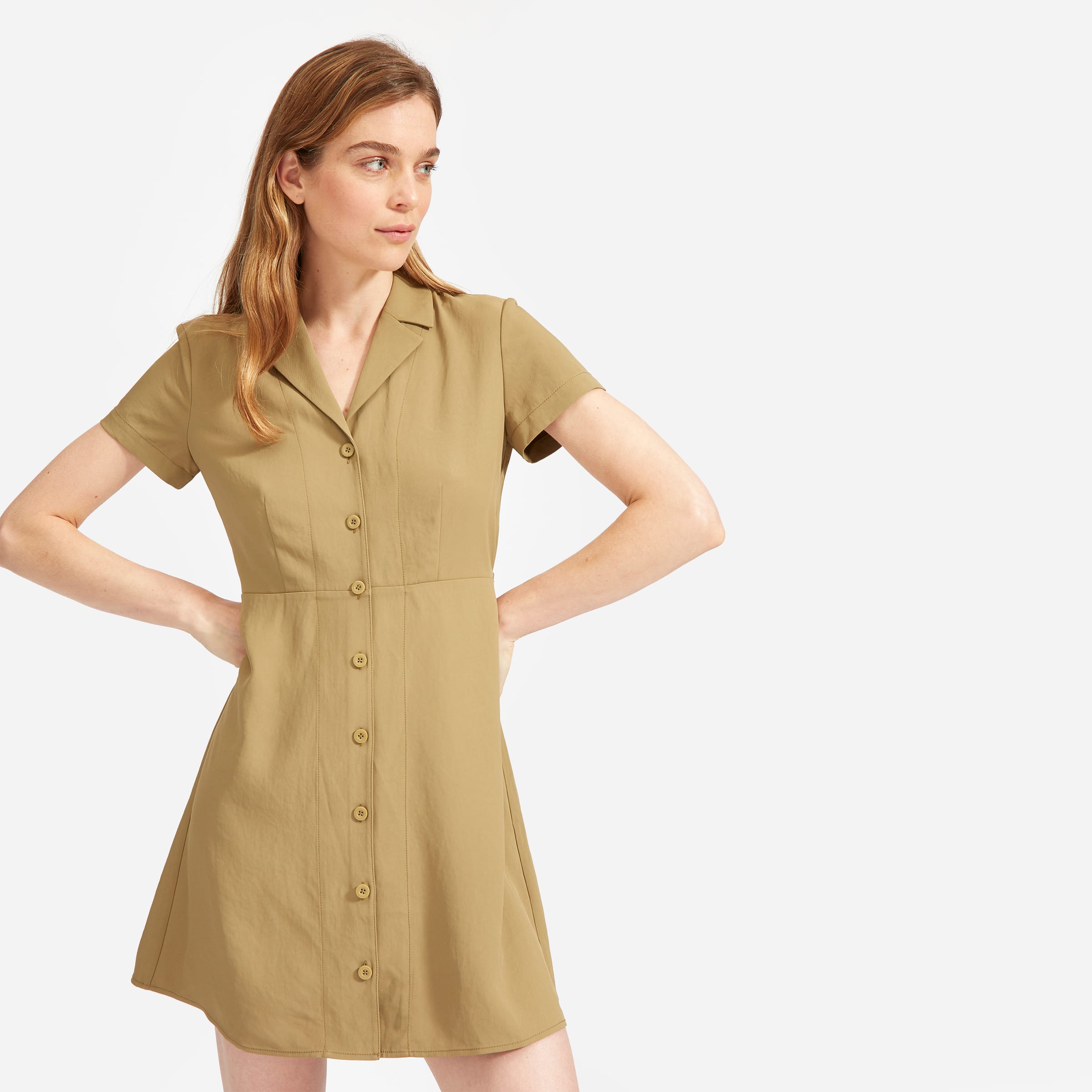 The japanese goweave notch shirtdress