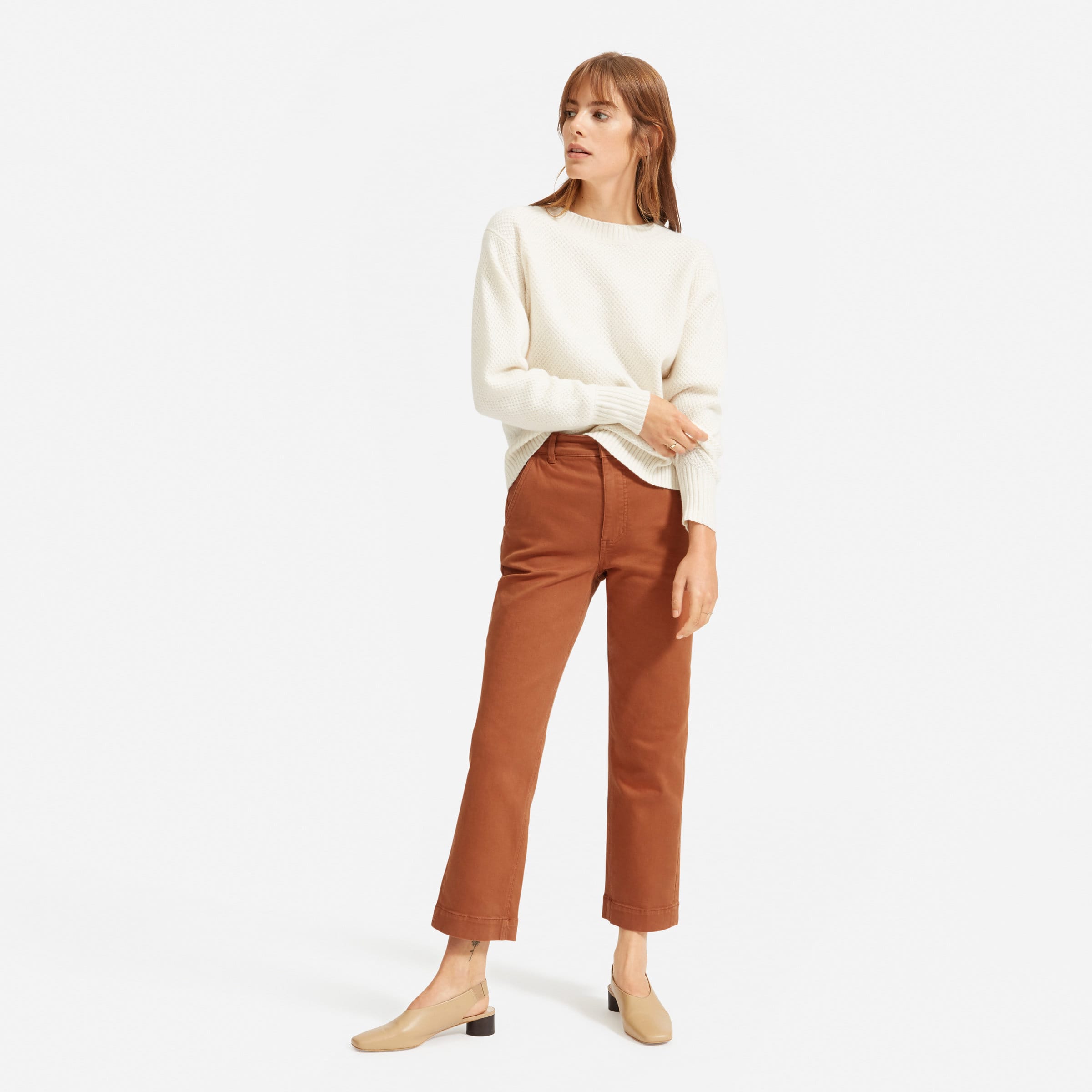 Everlane straight leg crop cocoa brown Clearance