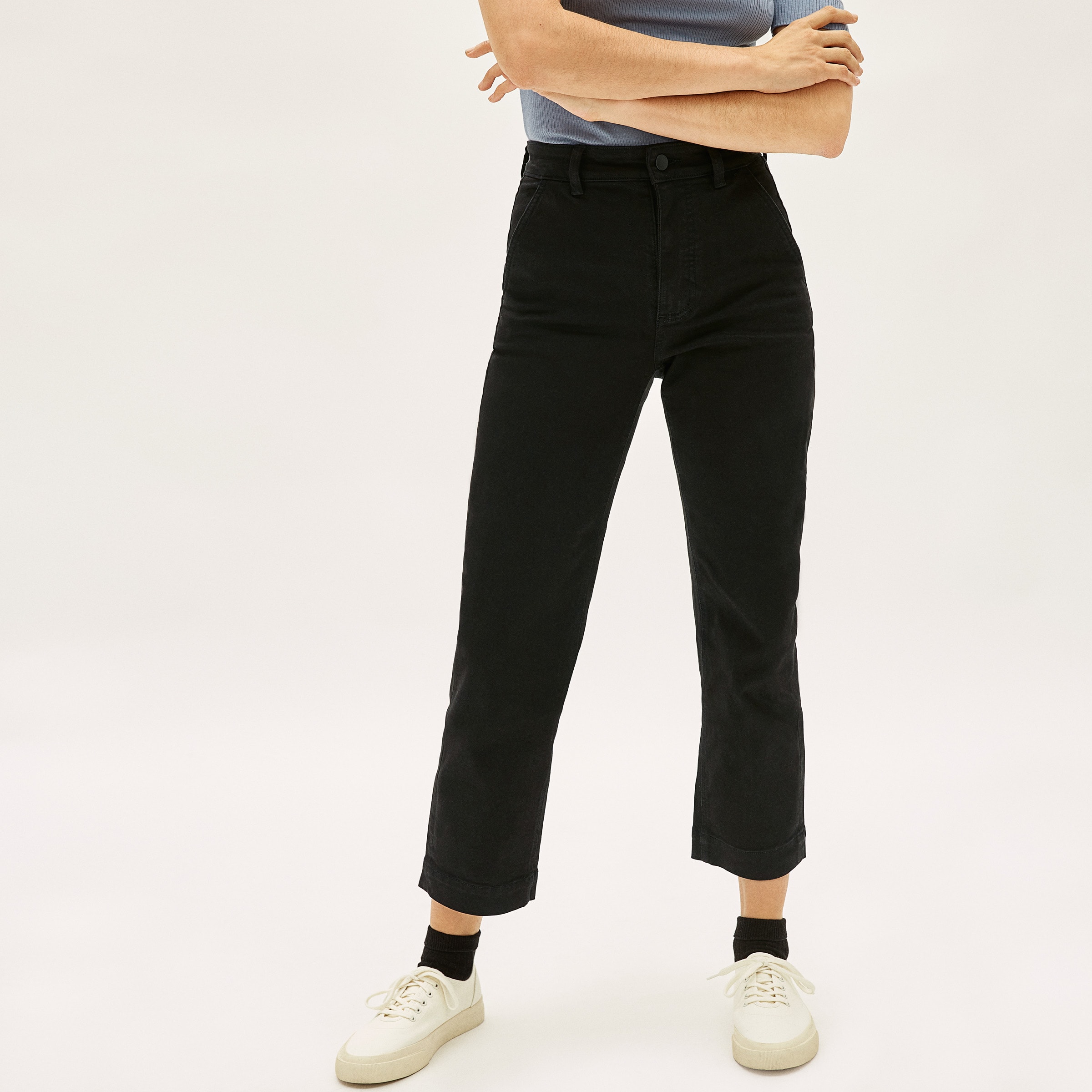 Everlane straight leg crop black clearance