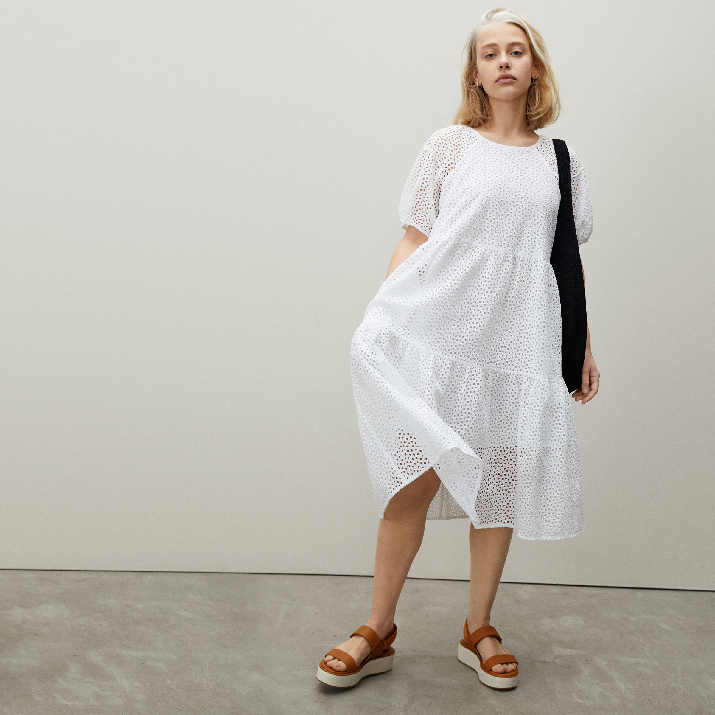 Everlane tiered cotton dress clearance