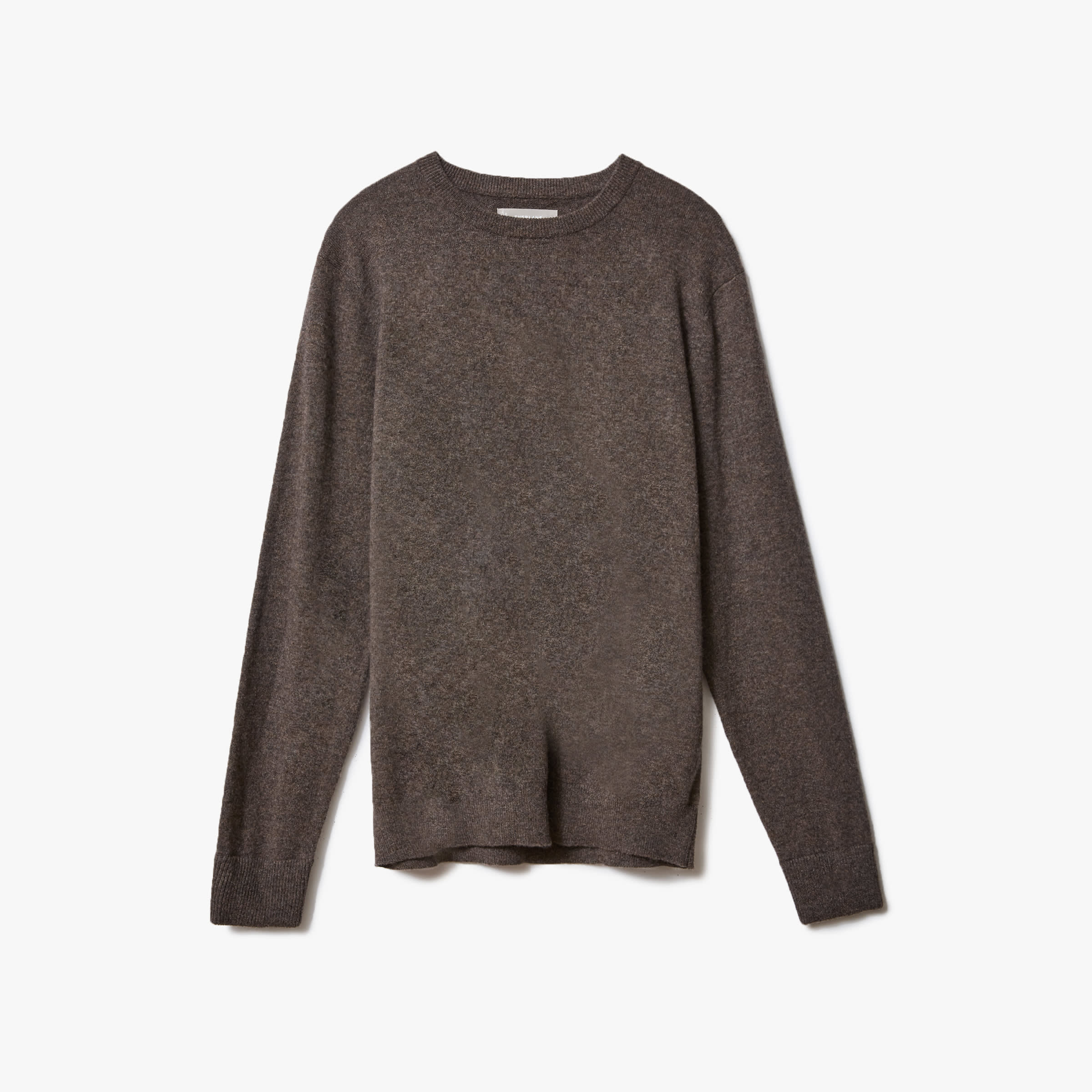 grey cashmere crew neck sweater