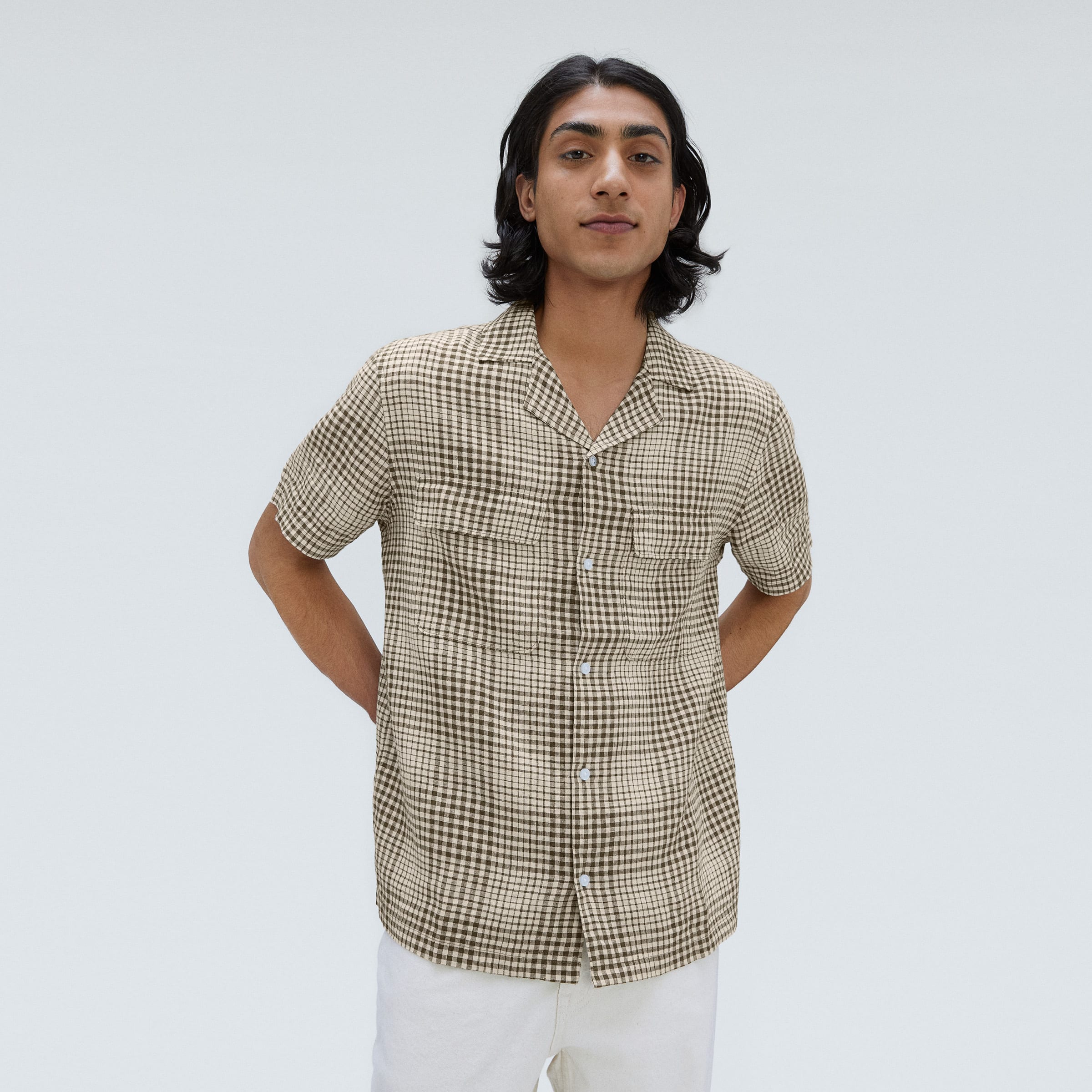 The Linen Camp Shirt Beech / Parchment 