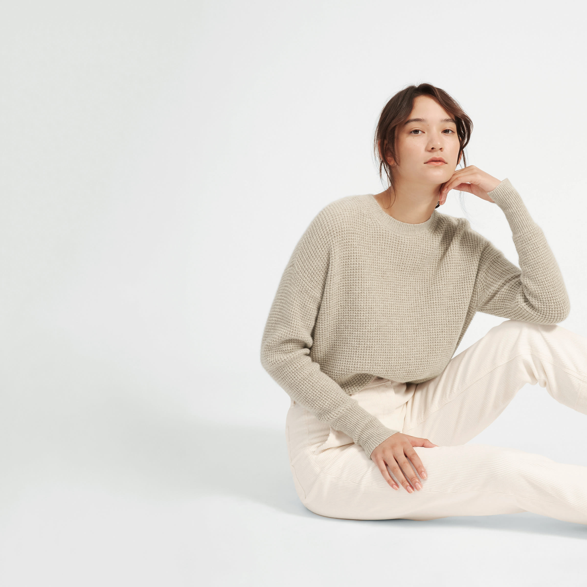 Everlane cashmere waffle square crew best sale