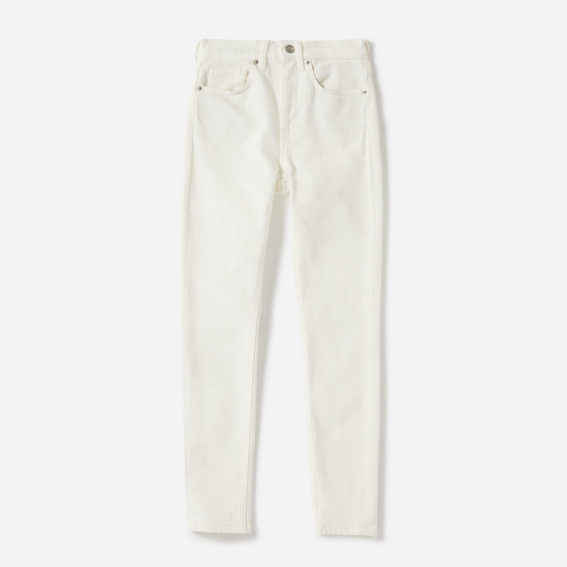 high rise straight white jeans
