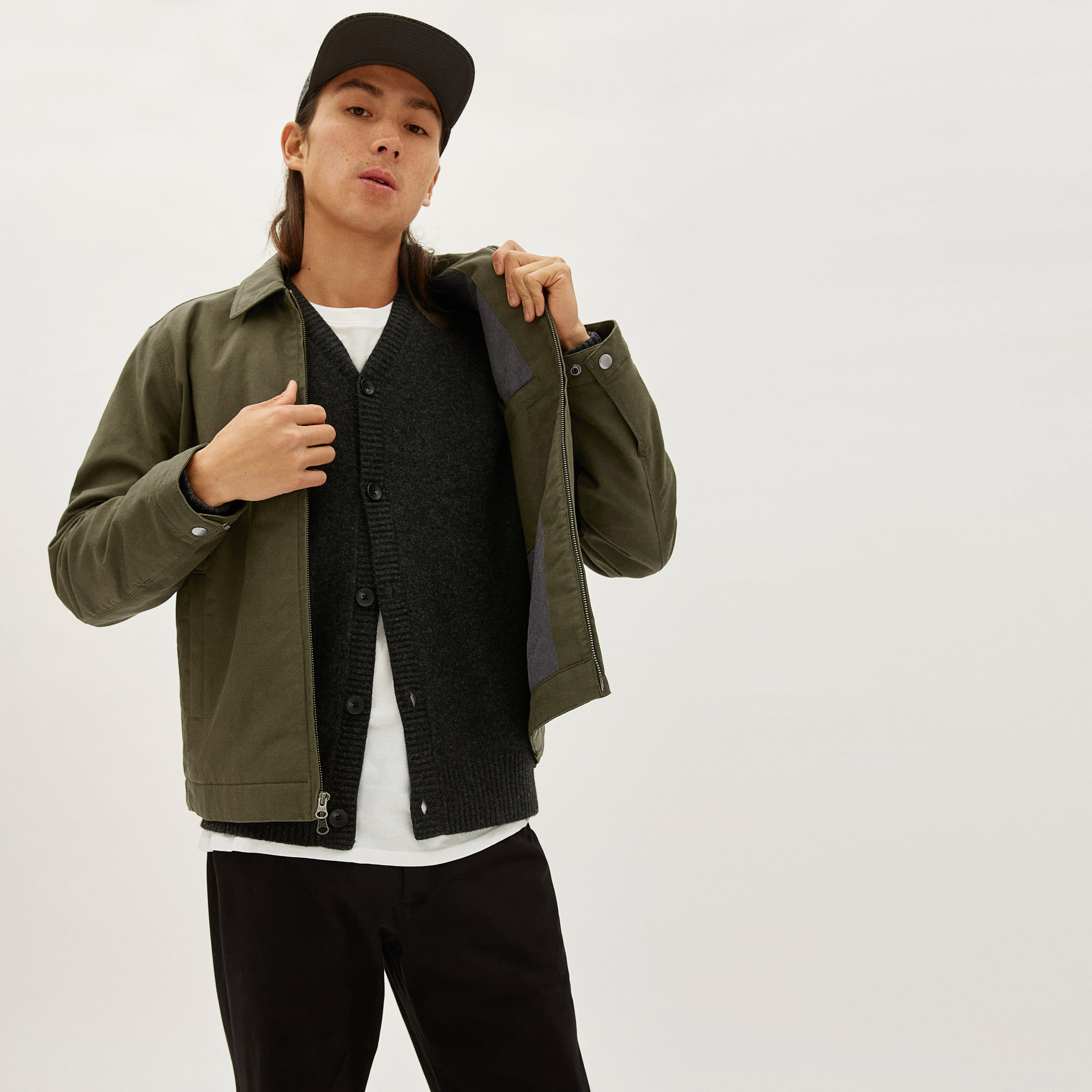 Filled canvas jacket top