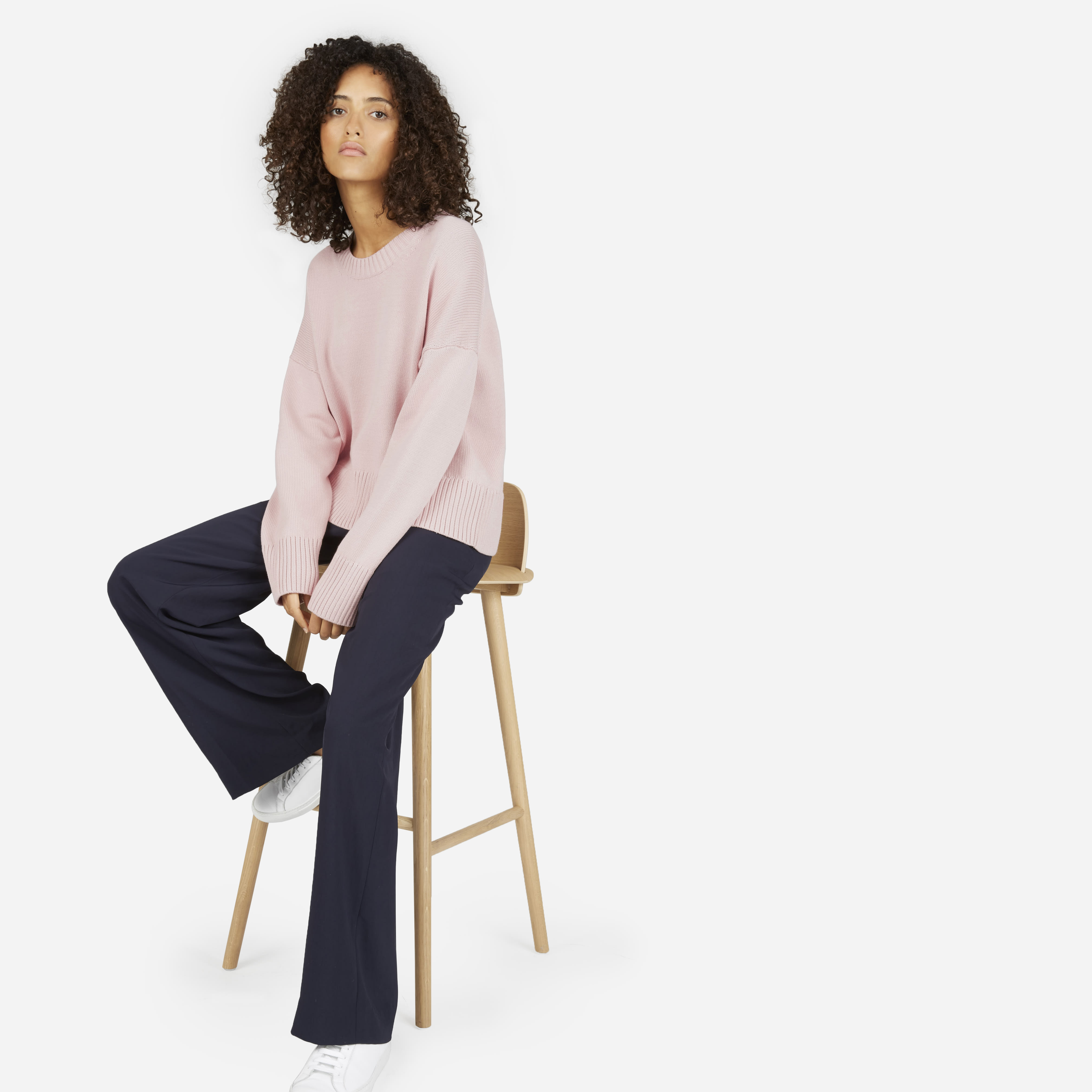 The Soft Cotton Square Crew Pale Pink 