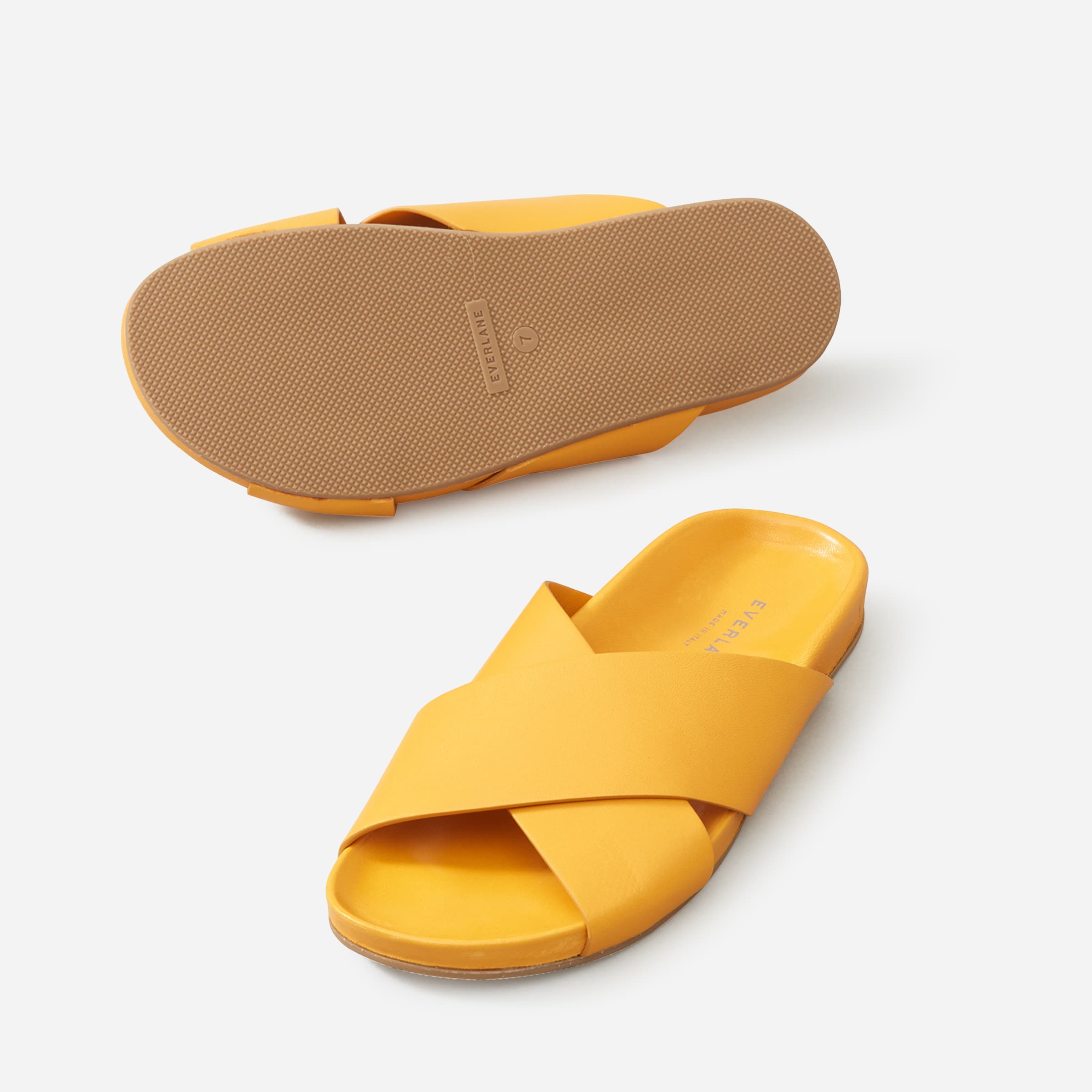 The Form Crossover Sandal Mustard Everlane