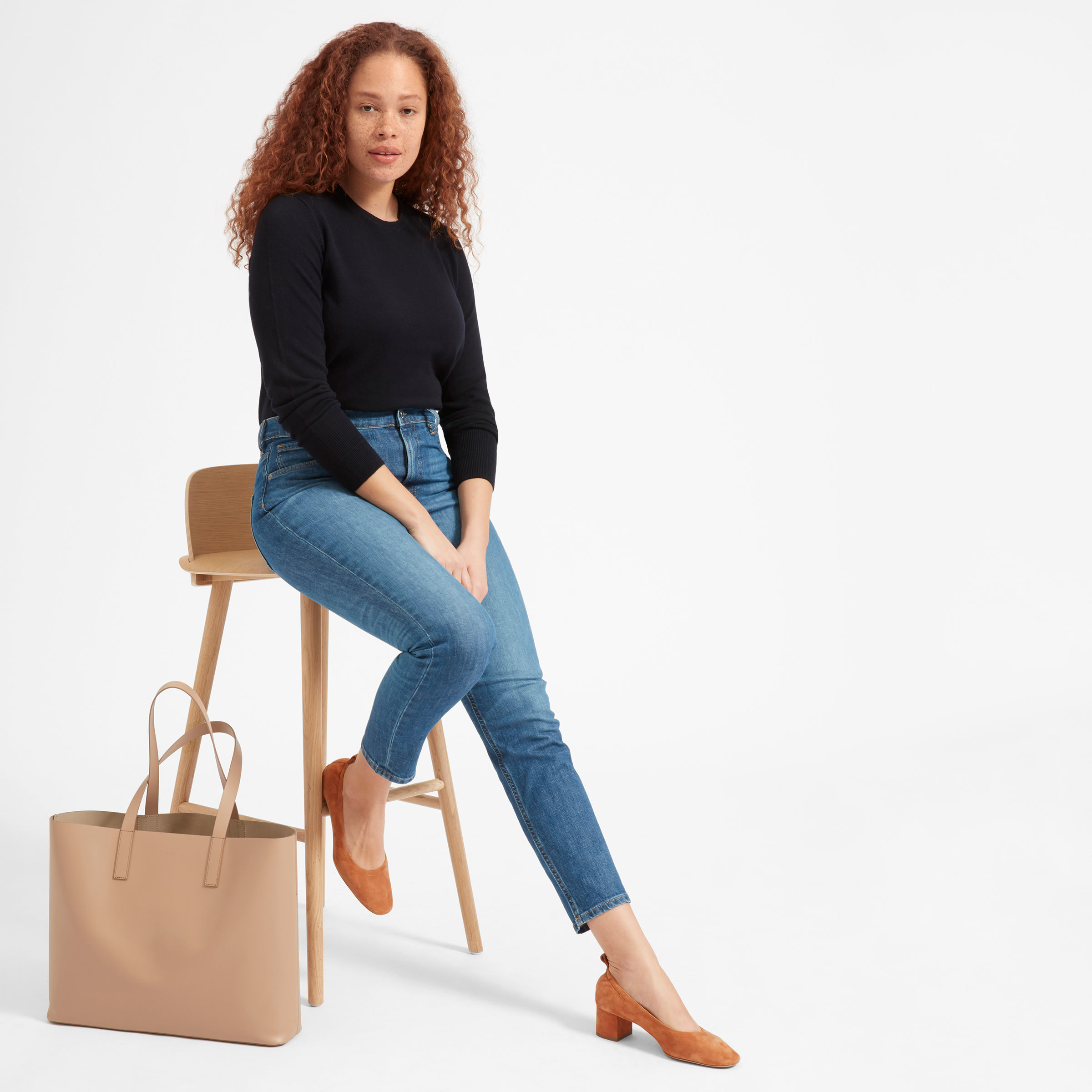 everlane tote cognac