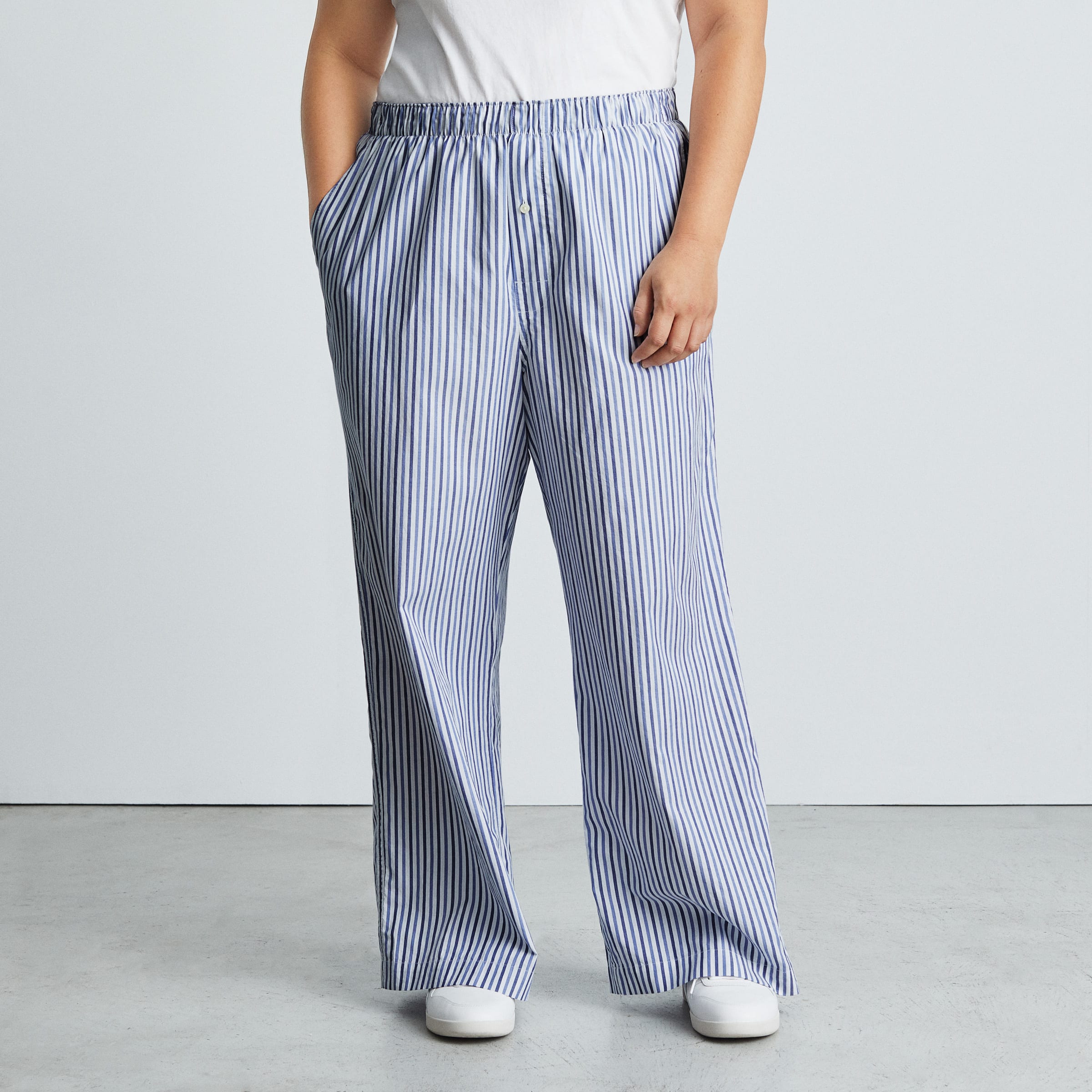 The Woven P.J. Pant Blue / White – Everlane
