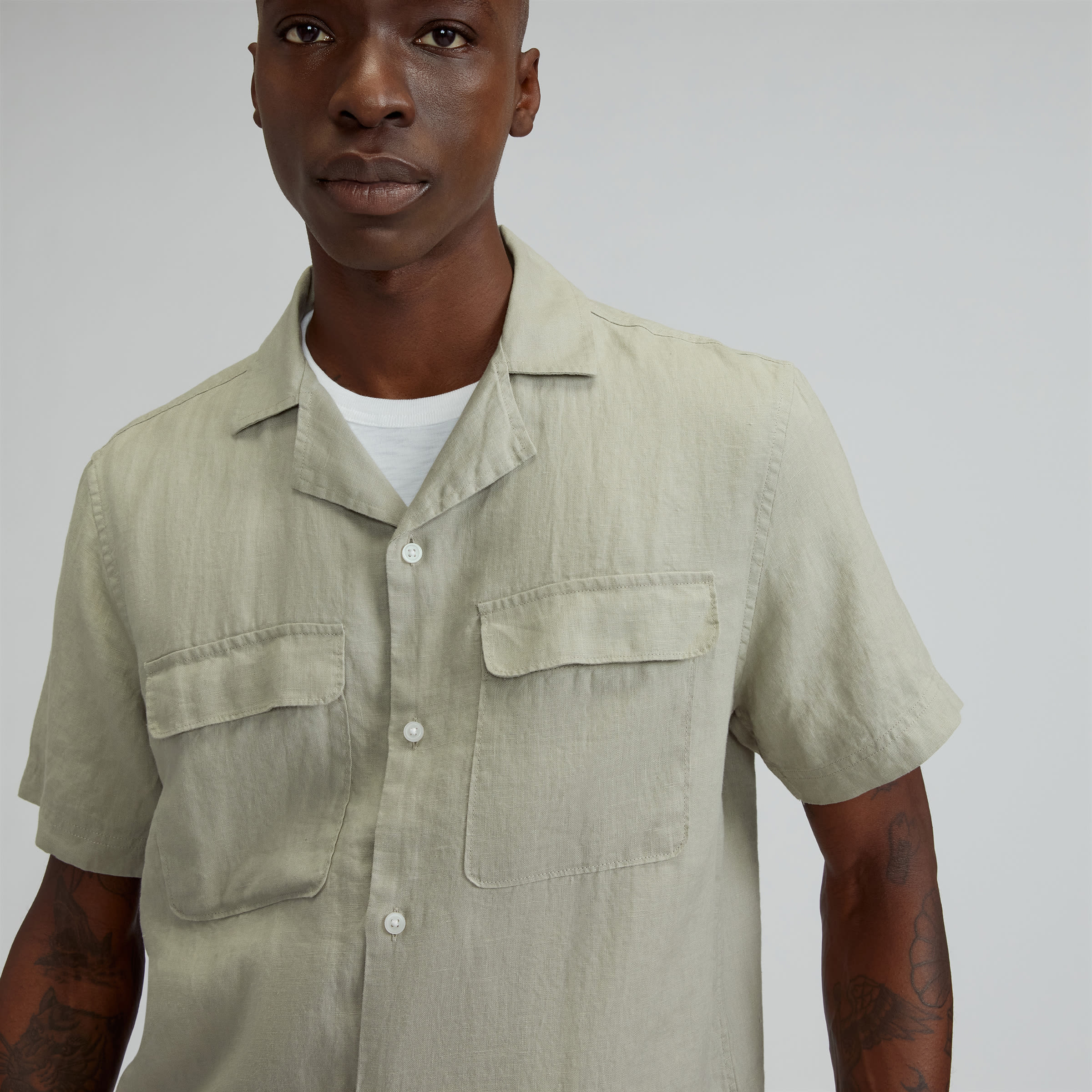 The Relaxed Linen Short-Sleeve Shirt Seagrass – Everlane