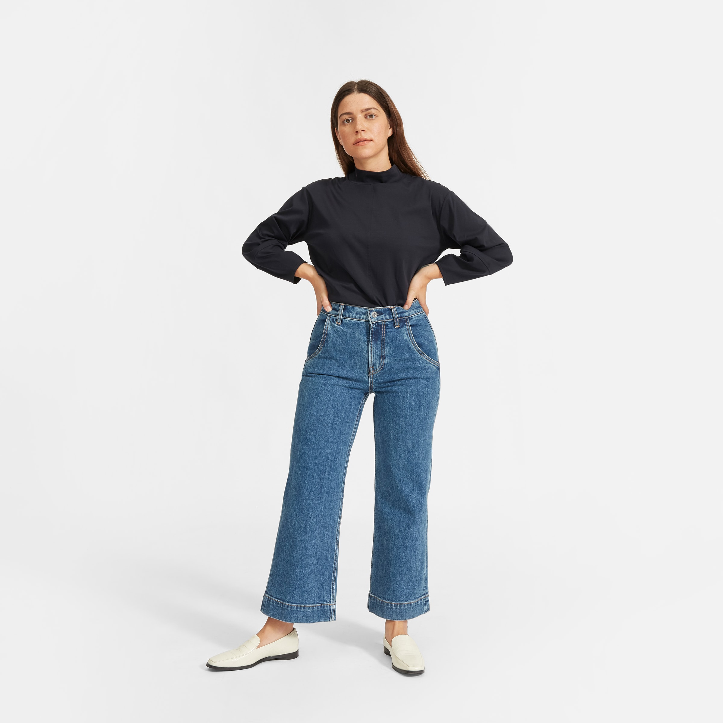 Everlane mock discount neck tee