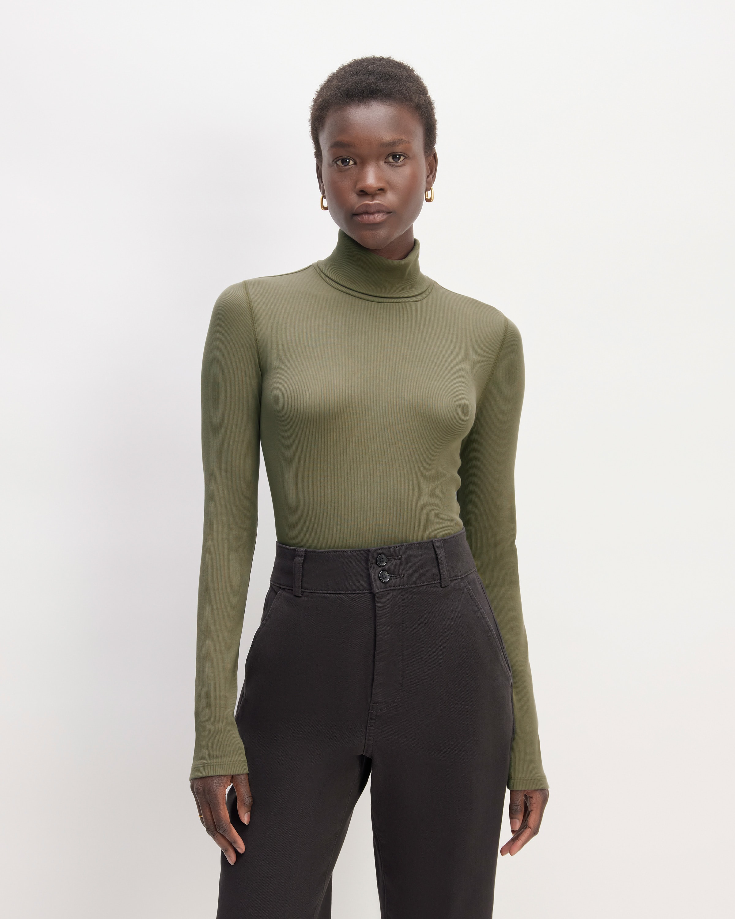 Everlane pima top stretch turtleneck