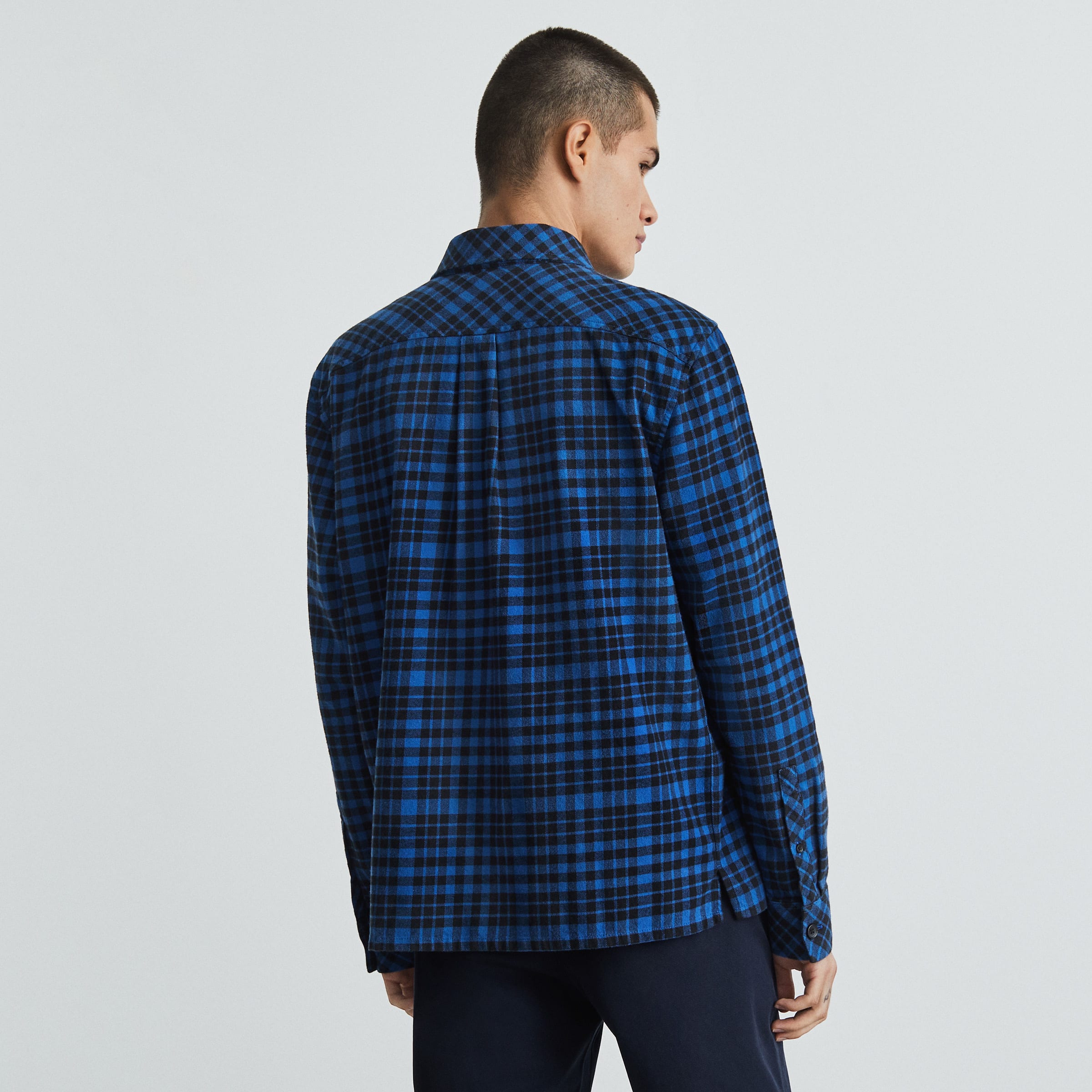 The Flannel Popover Shirt Deep Blue / Brown Plaid – Everlane
