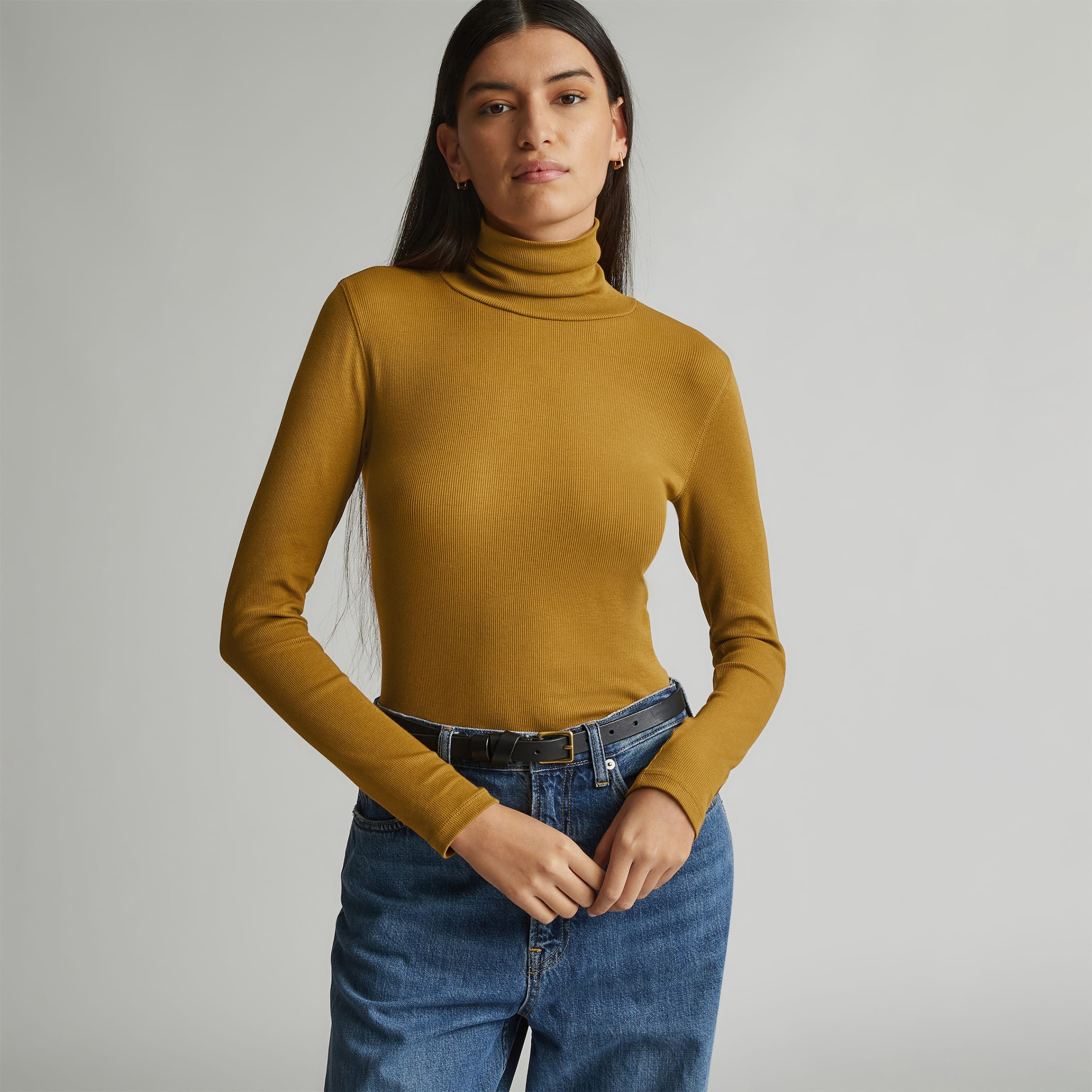 The Pima Micro-Rib Turtleneck Black 