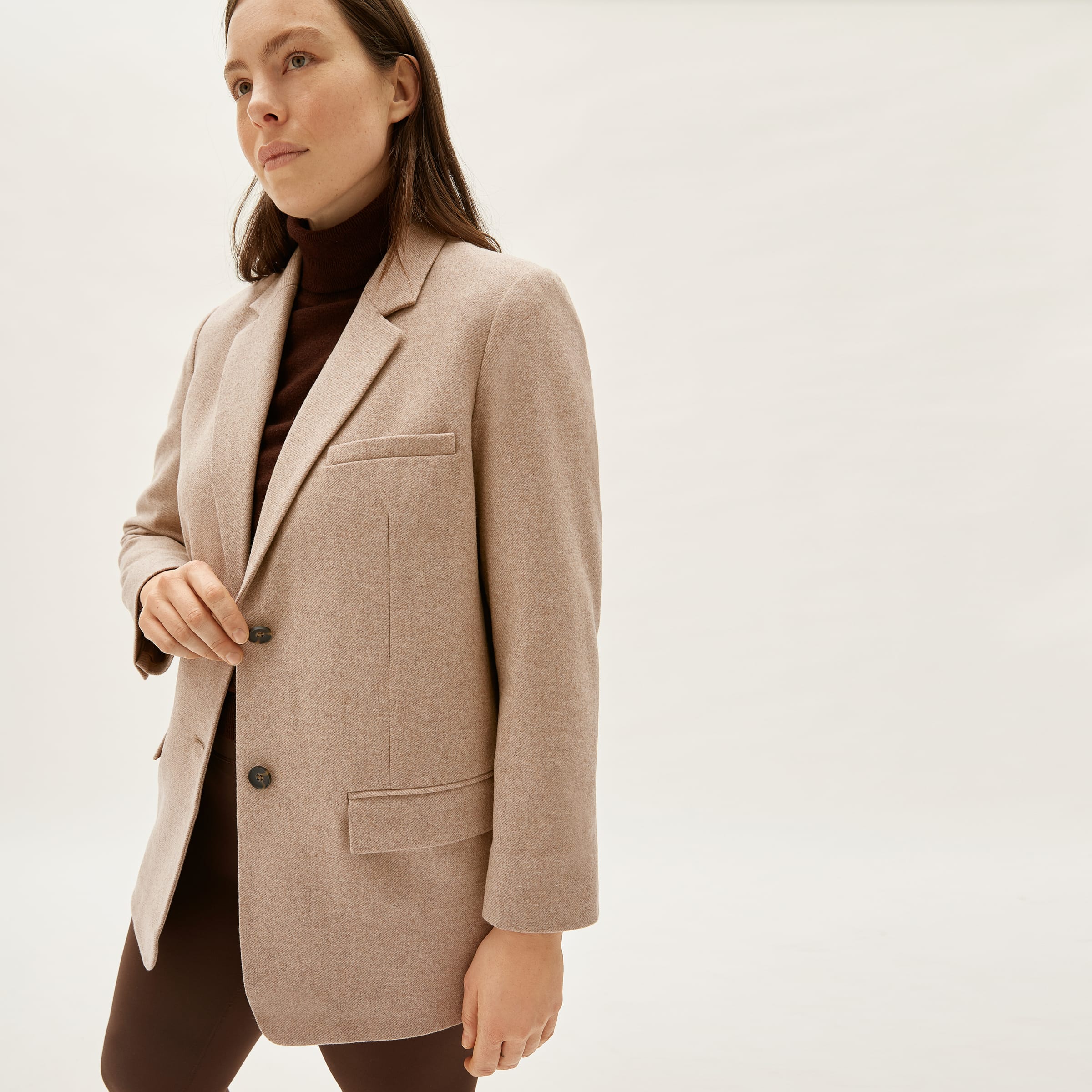 Brown oversized blazer womens clearance