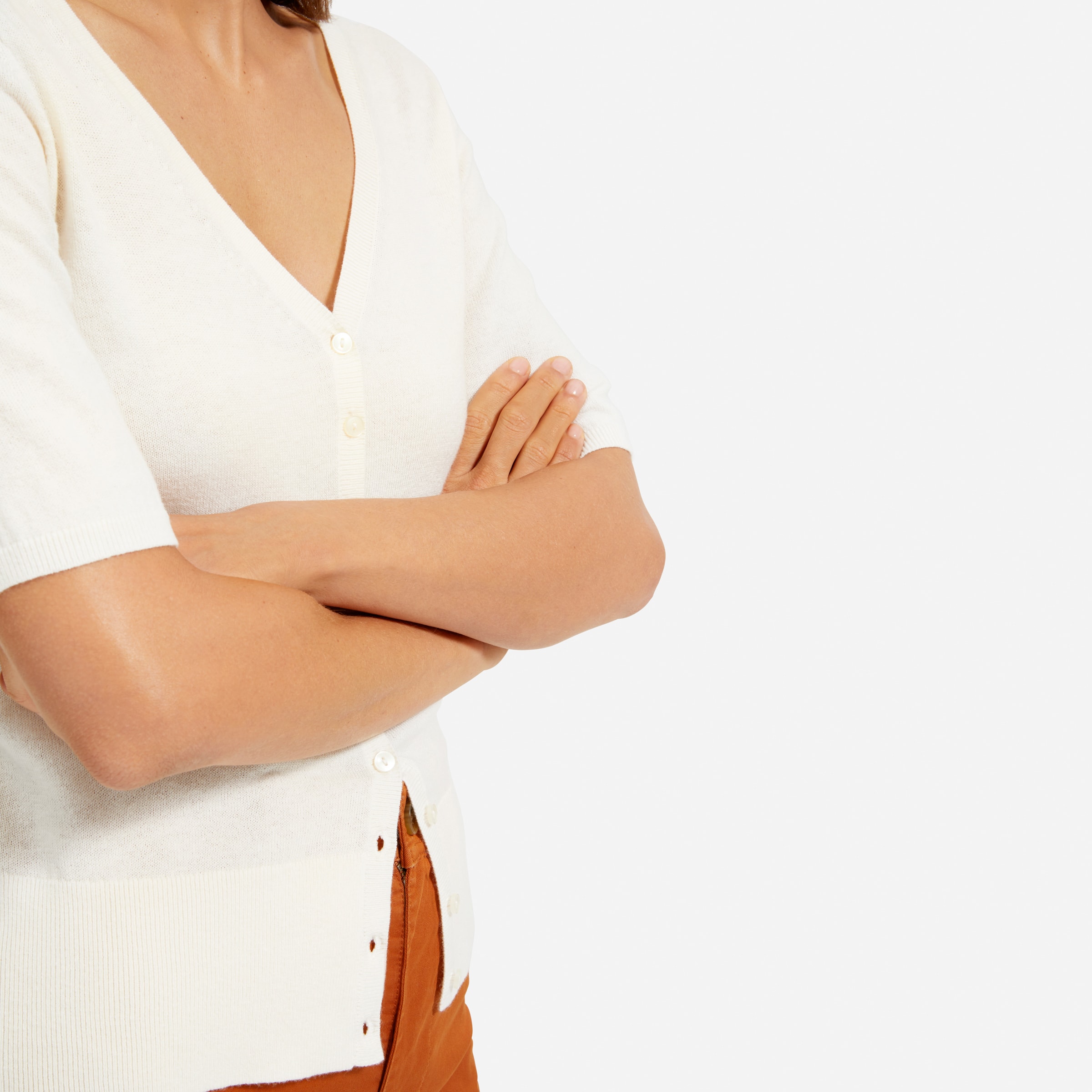 White short sleeve cardigan sale sweater