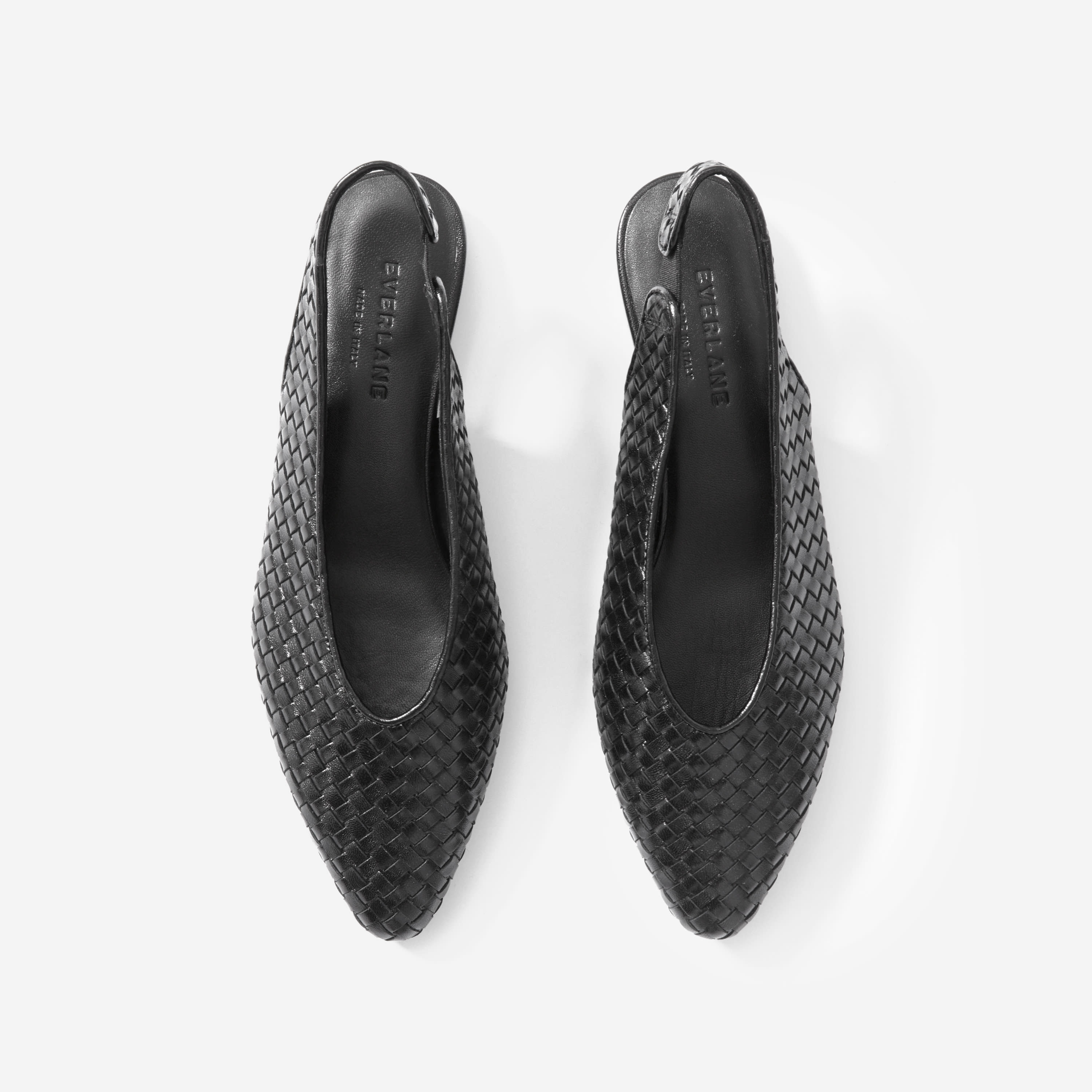 The V Slingback Black Woven Everlane