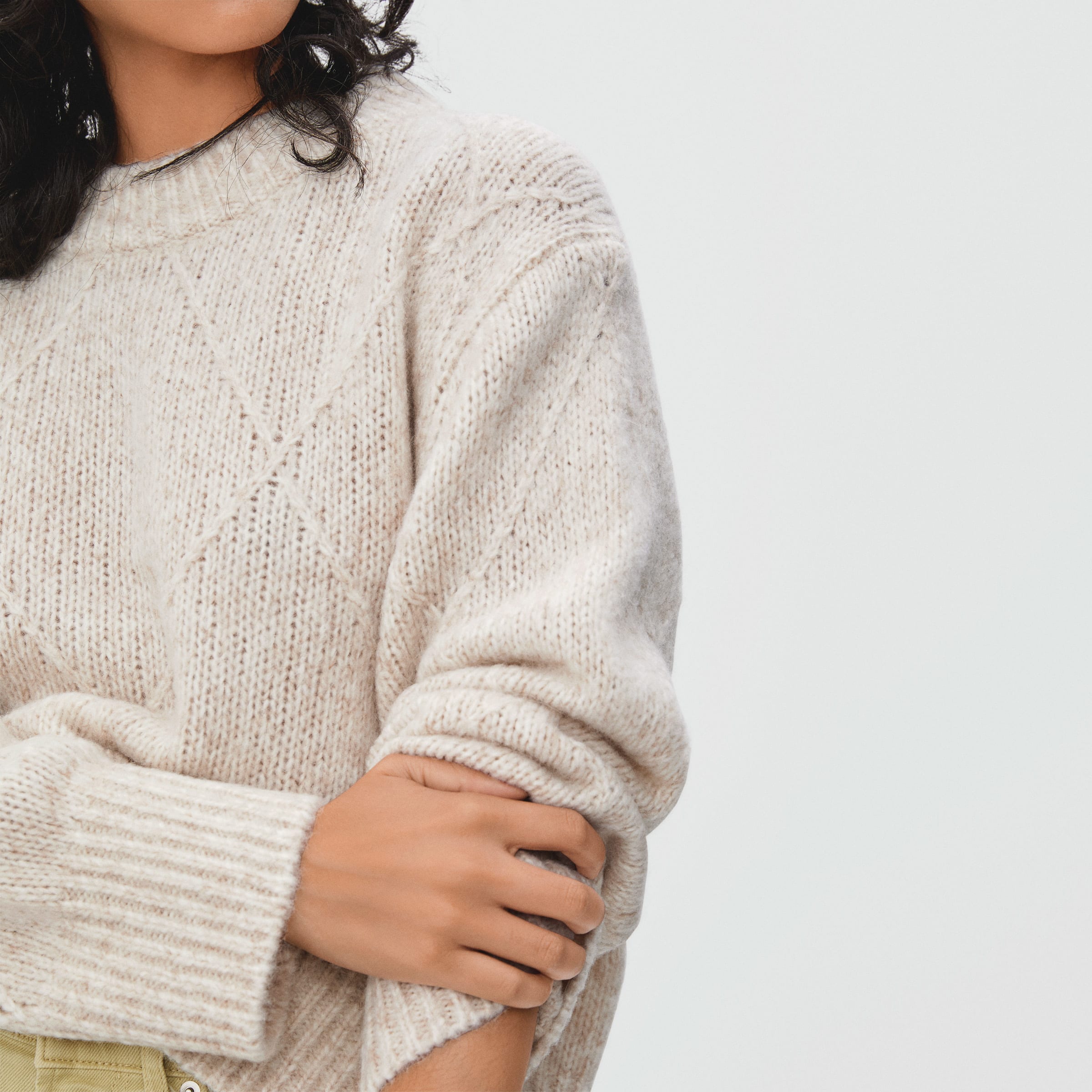 The Diamond-Stitch Cloud Crew Heathered 