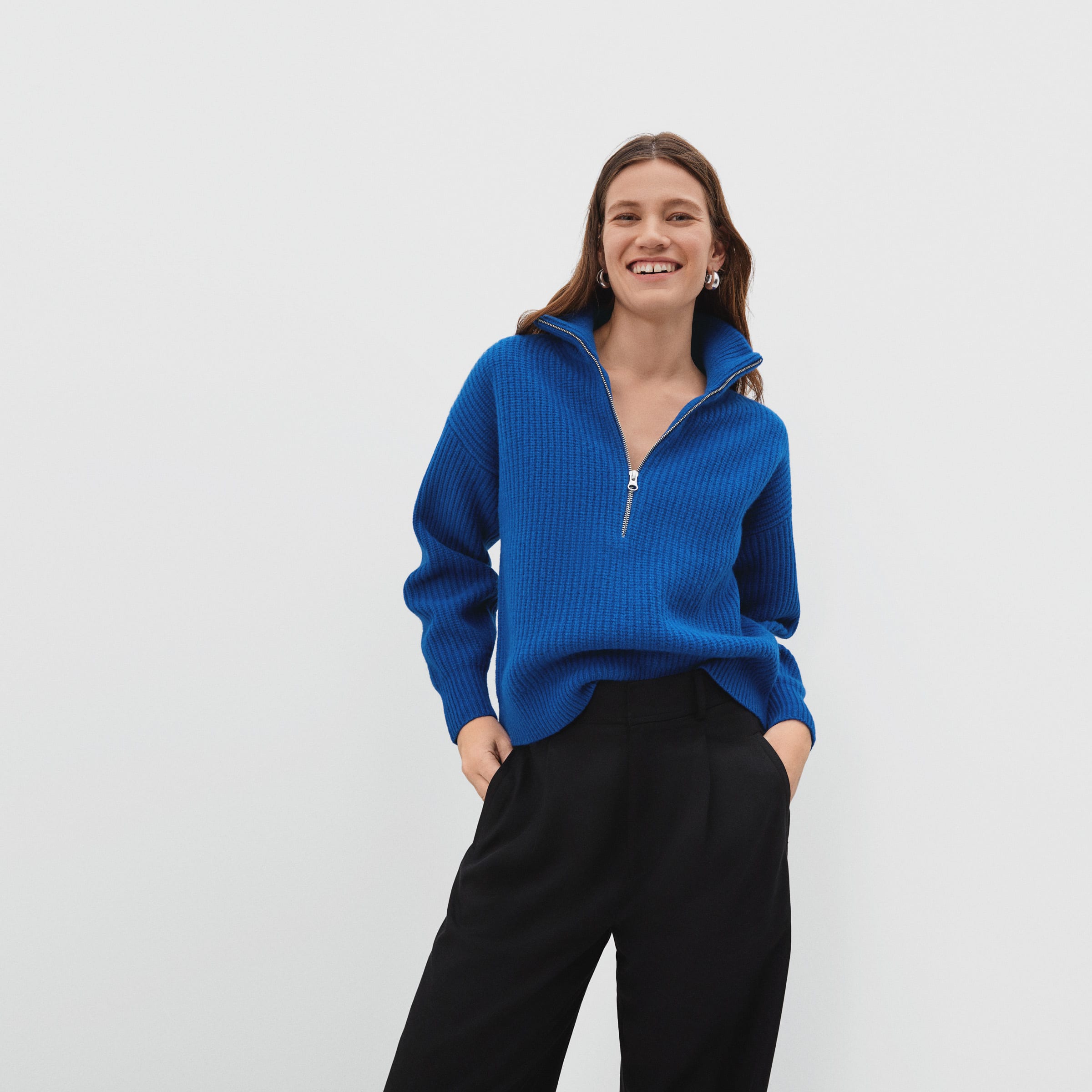 everlane half zip fleece