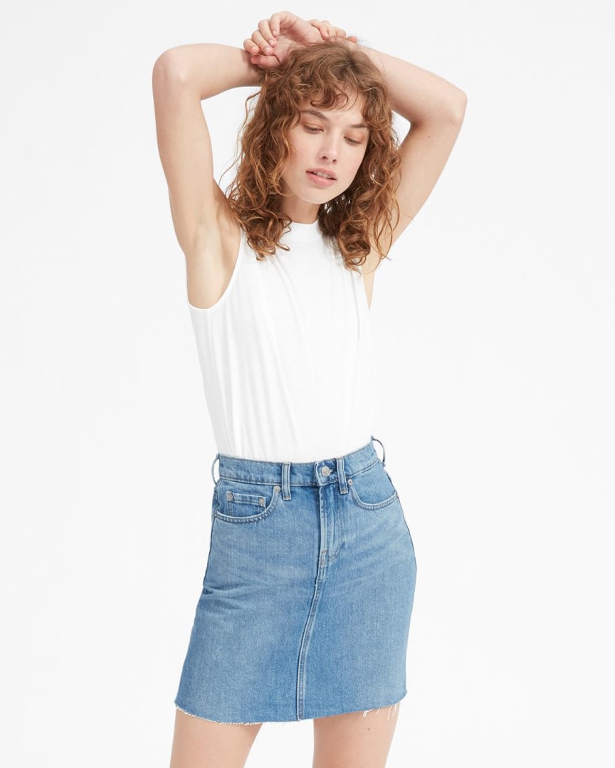 everlane denim skirt