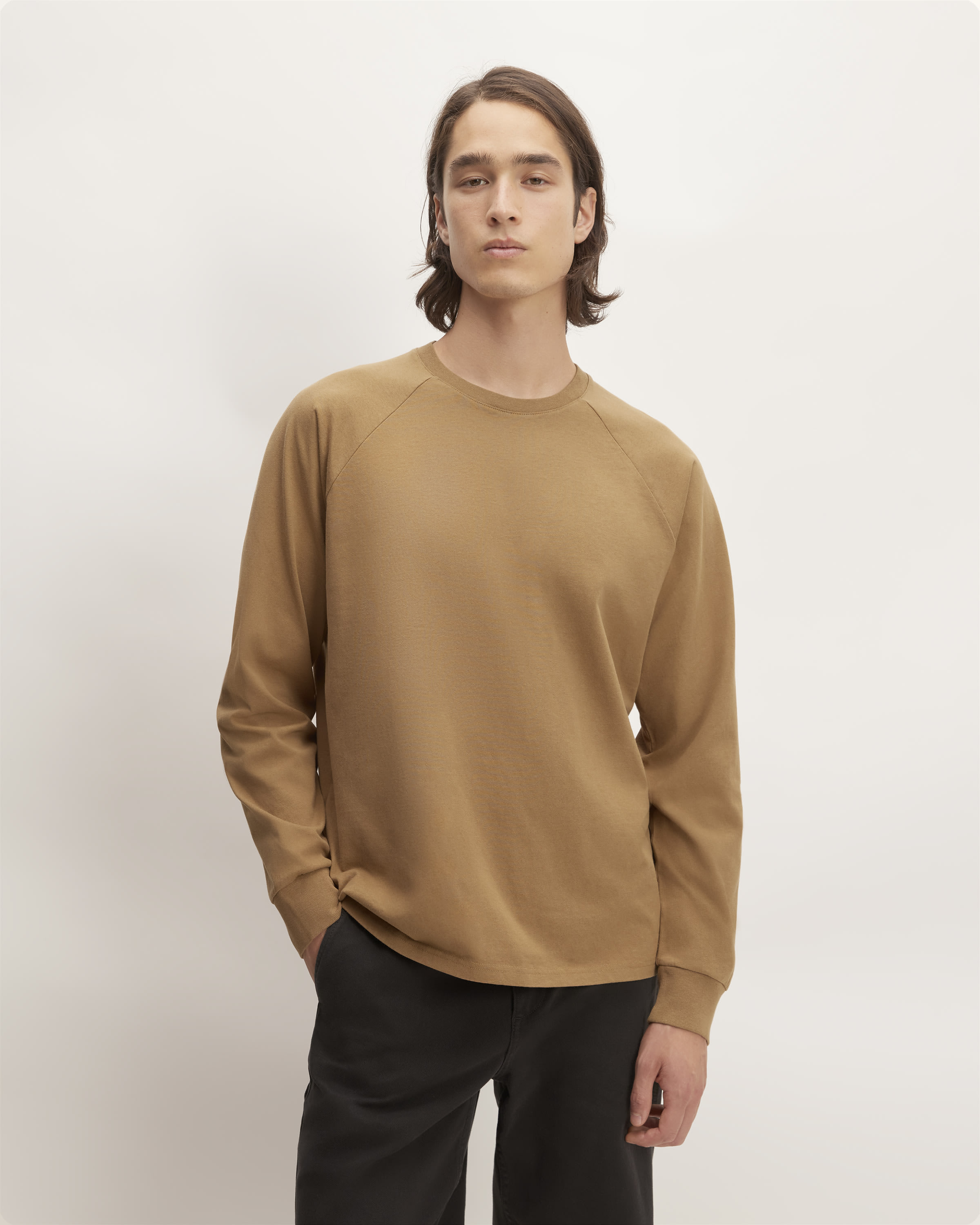 Everlane Men's Premium-Weight Crew Neck | Uniform T-Shirt in Black, Size Medium