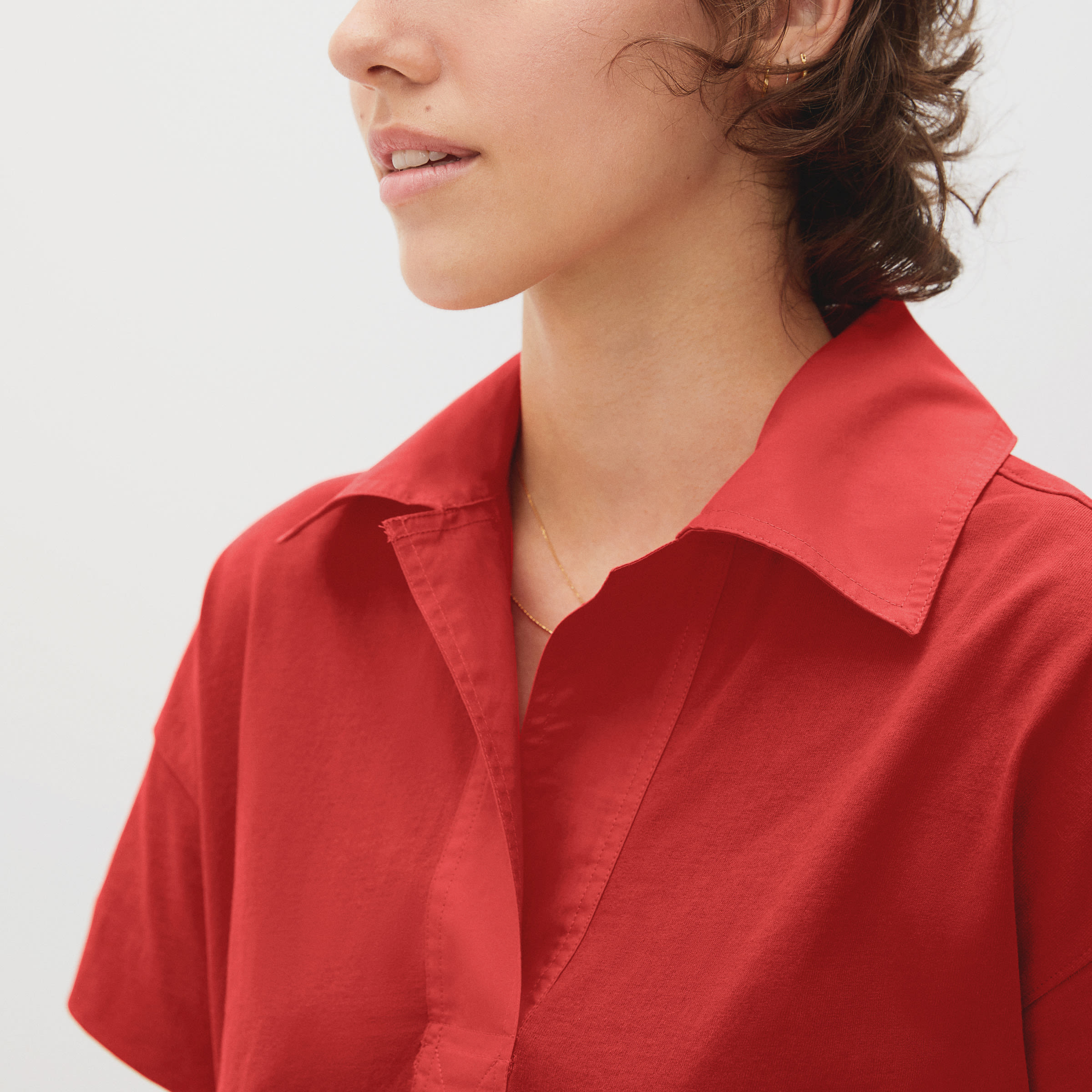 The Retro Jersey Polo Dress Scarlet 