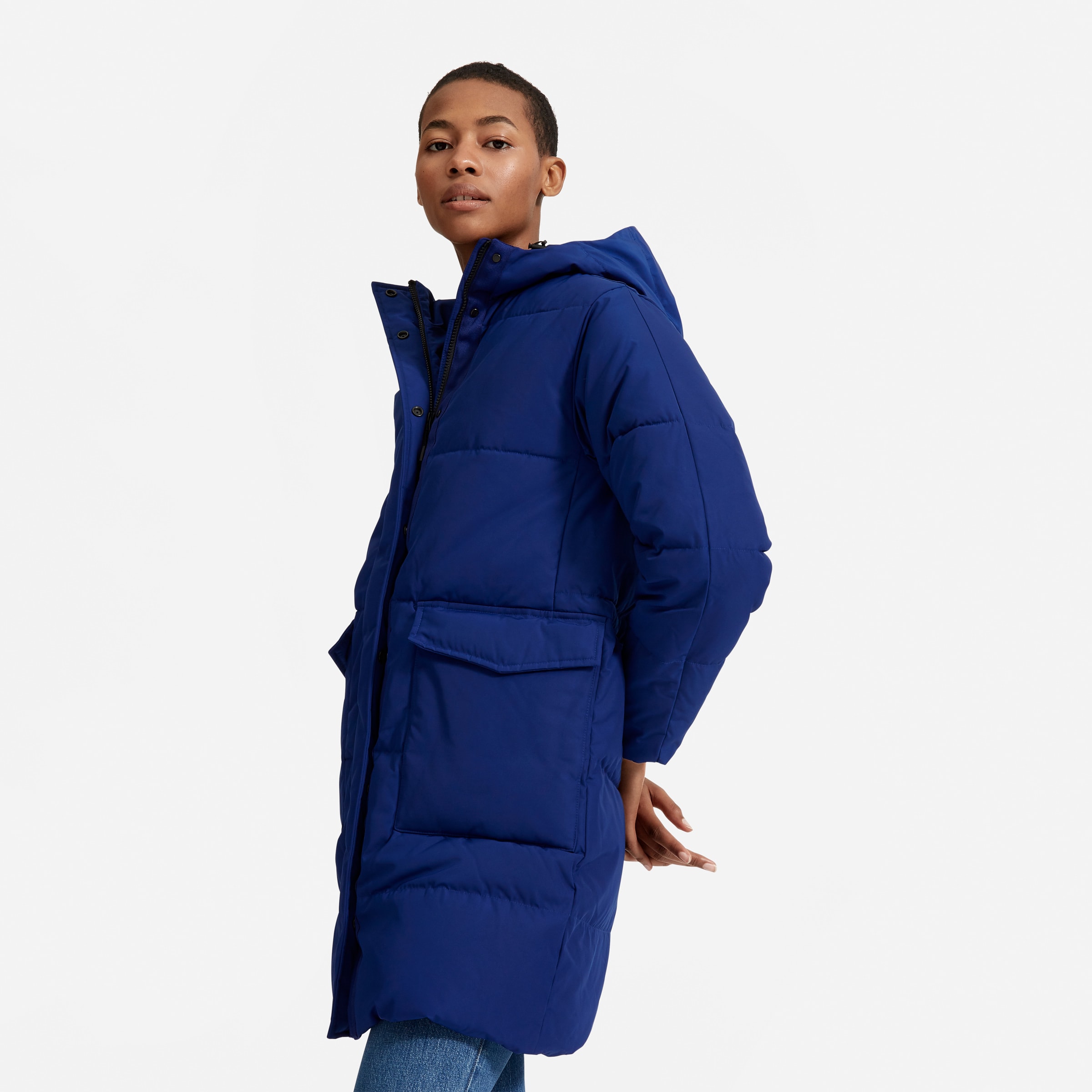 The ReNew Long Puffer Cobalt – Everlane