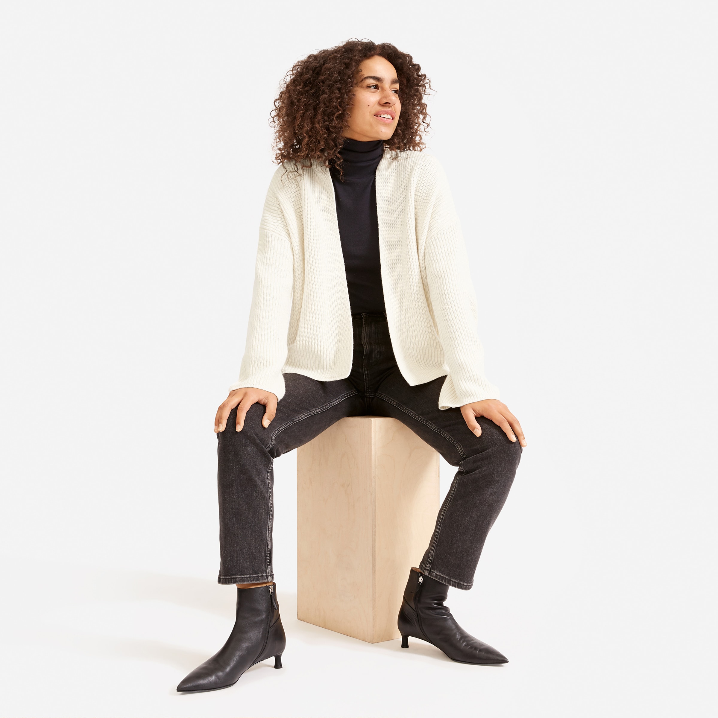 everlane twisted merino cardigan