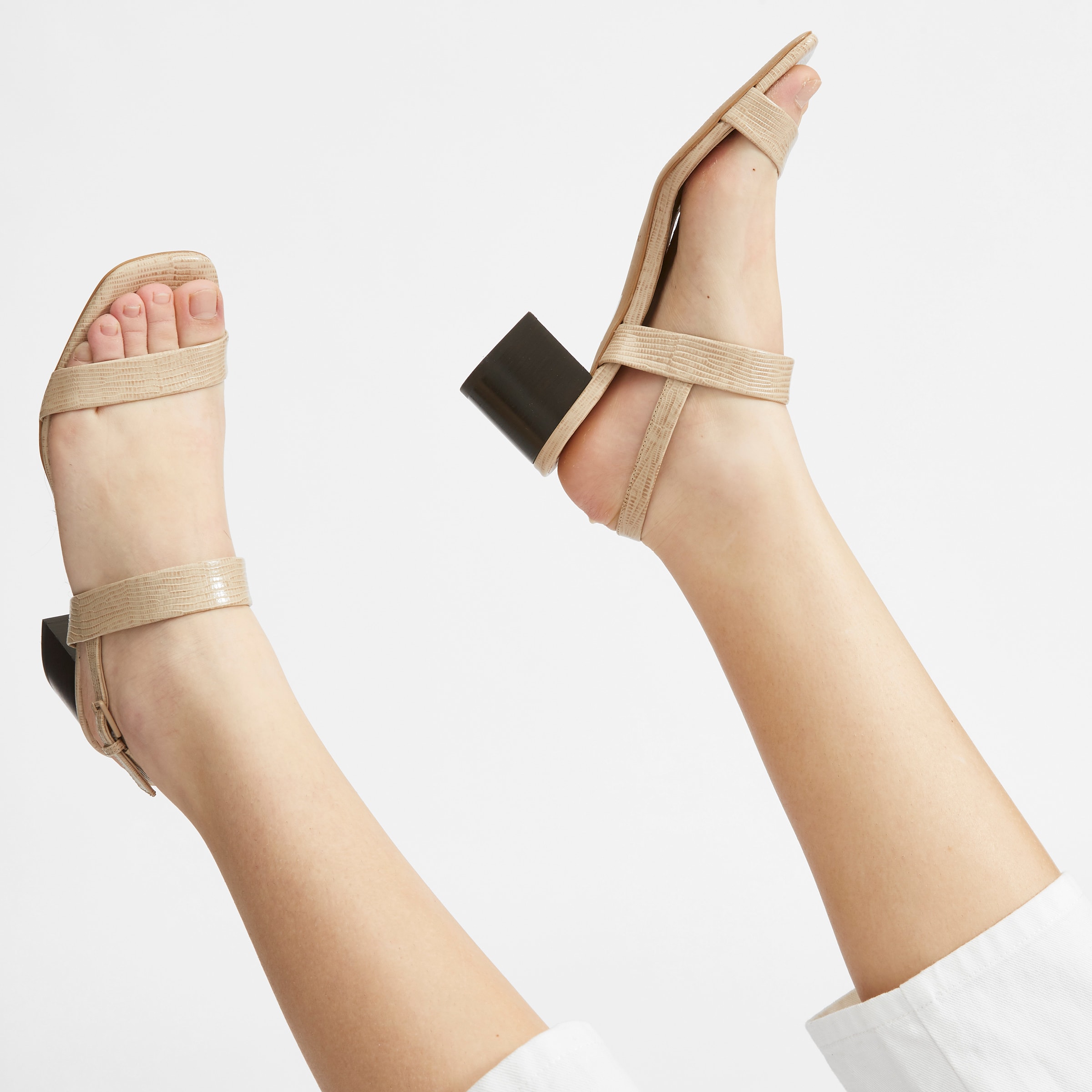 everlane double strap block heel sandal