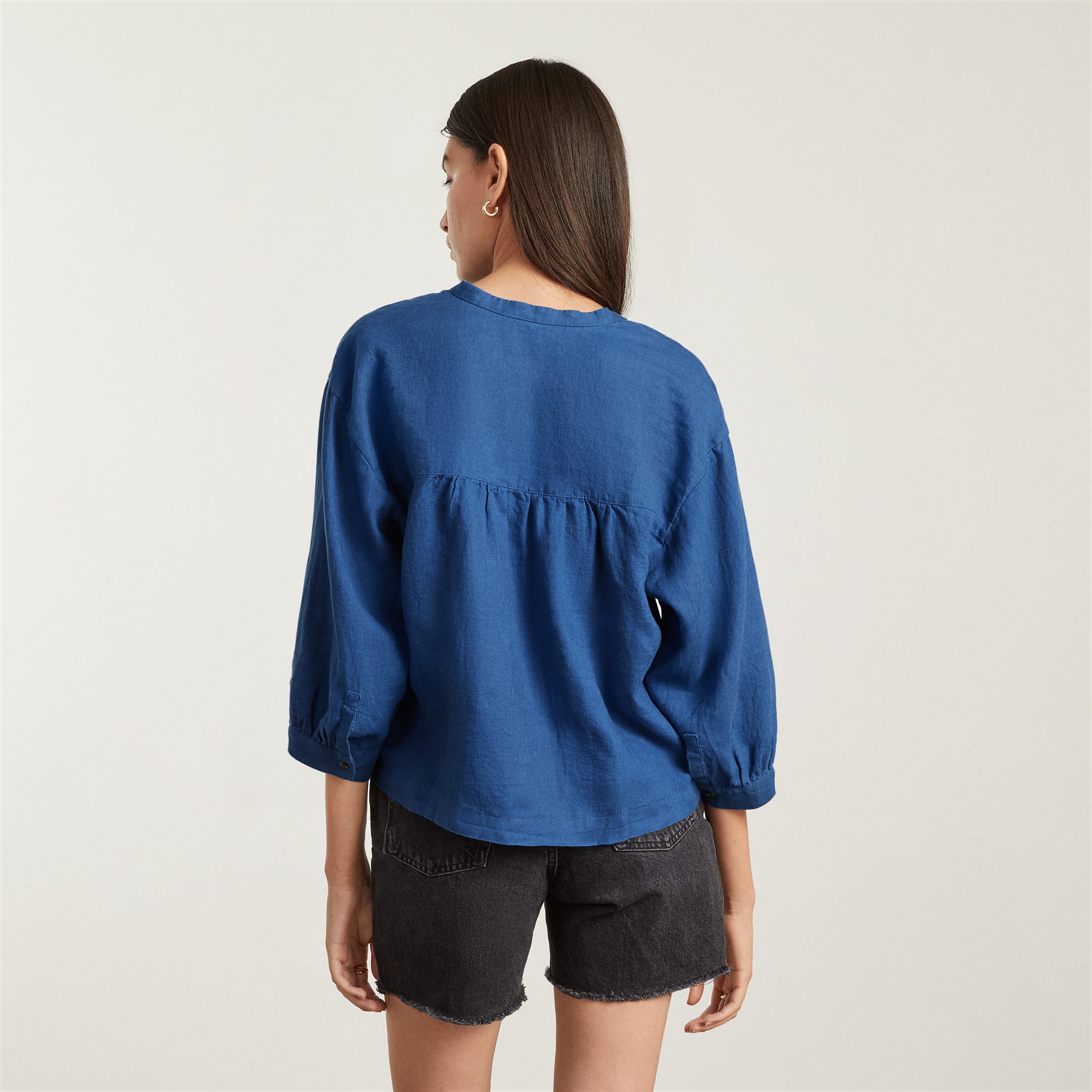 Linen Billow Blouse Deep Blue – Everlane