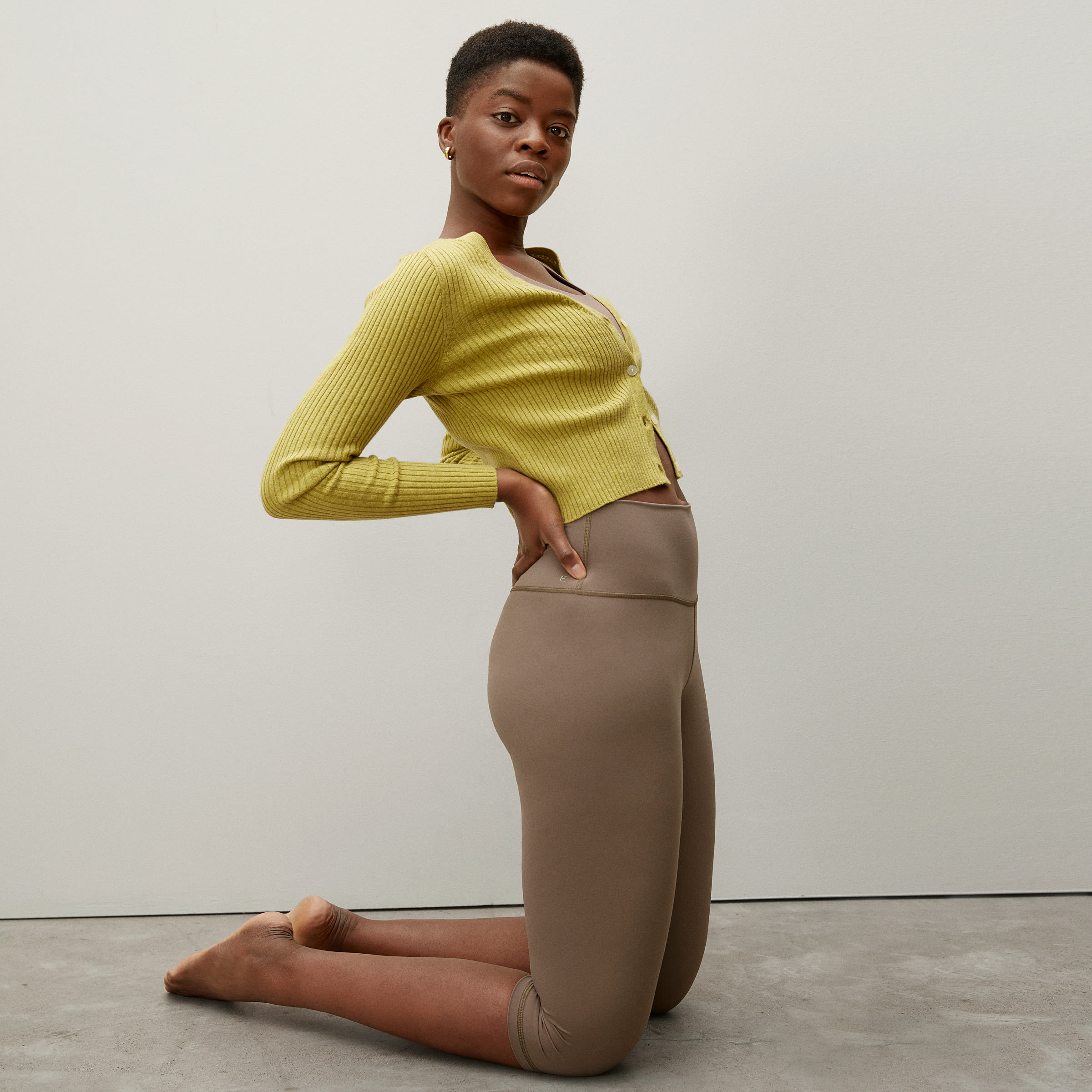 The Cotton–Merino Cropped Cardigan Cactus – Everlane