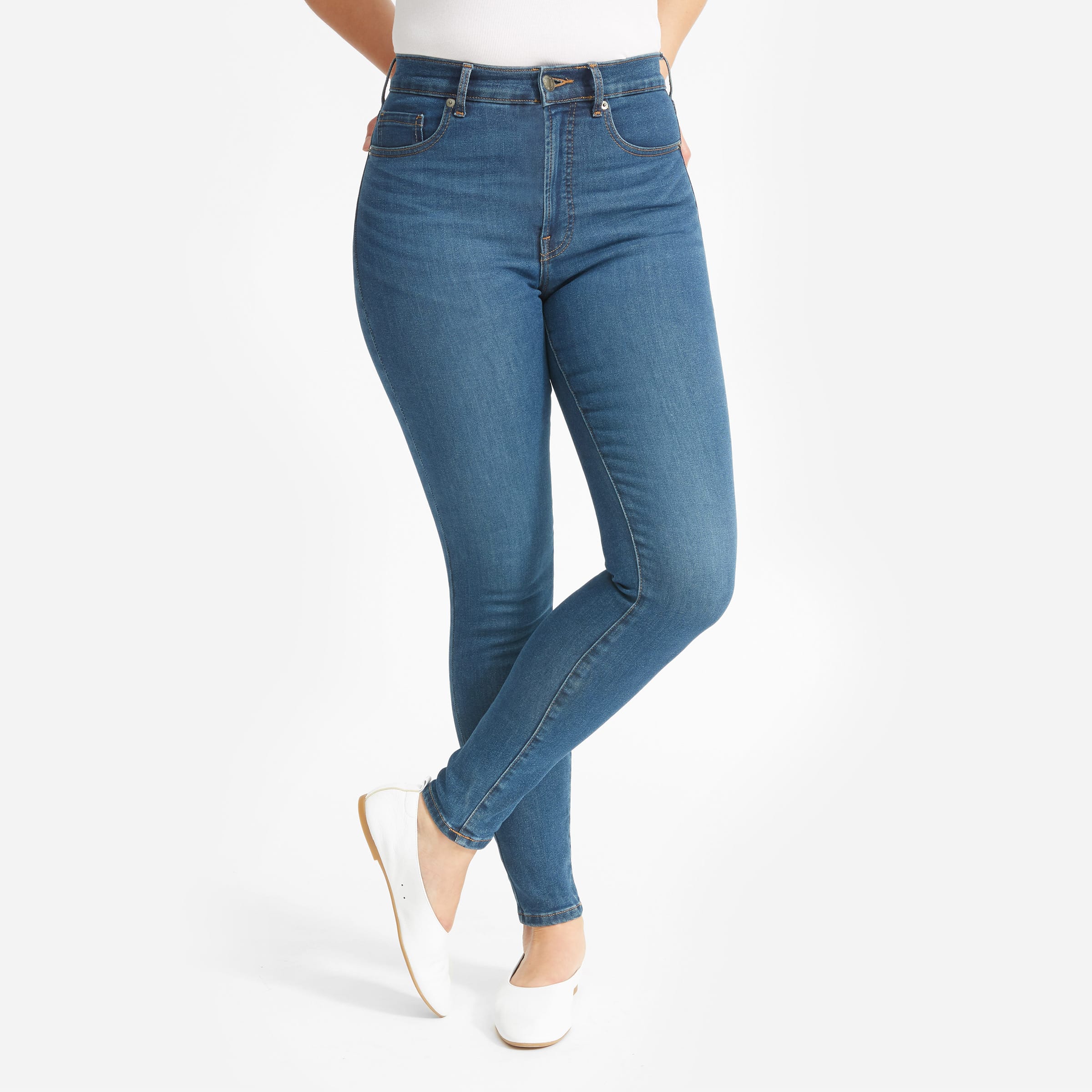 high rise skinny stretch jeans