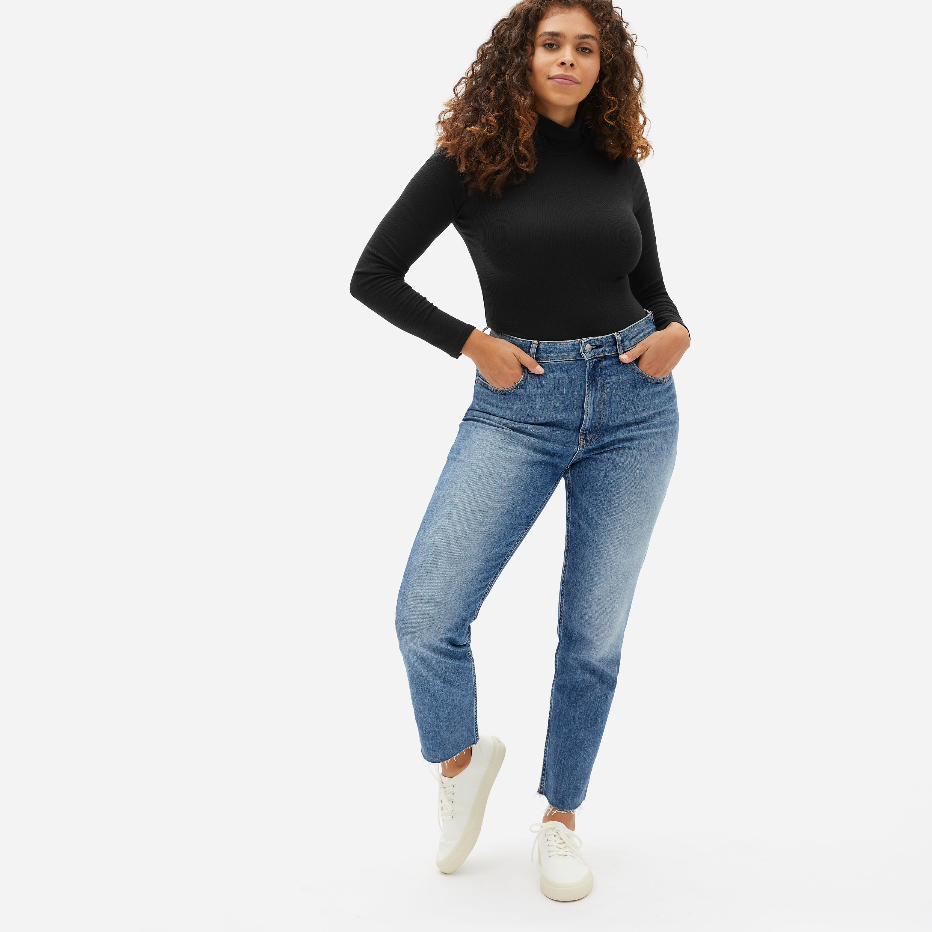 NWT Everlane The Curvy 90s Cheeky Straight Jean in washed black ...