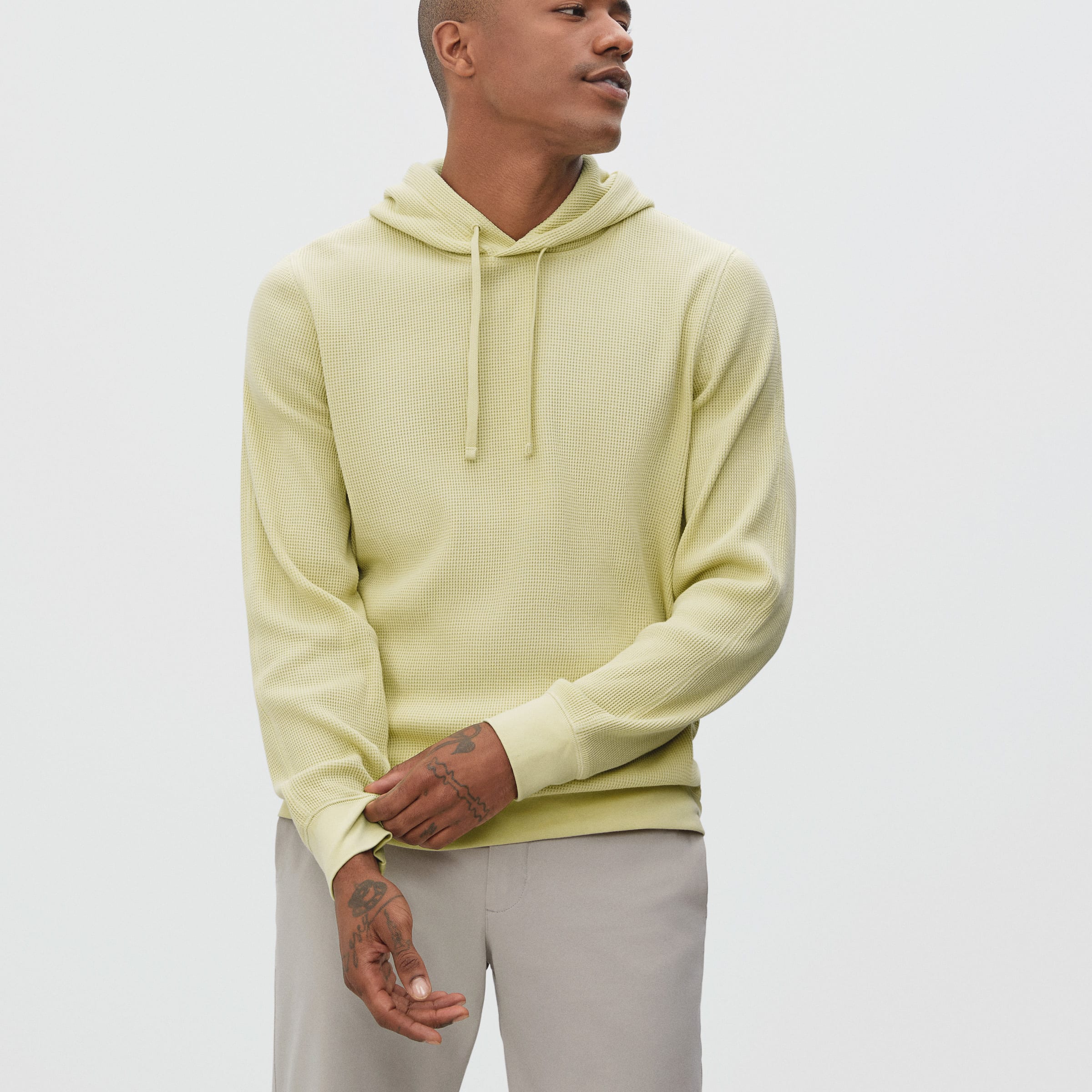 Waffle-Knit Hoodie Pale Yellow – Everlane